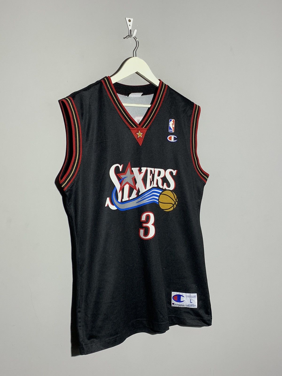 Champion #3 Allen Iverson Philadelphia Champion NBA Jersey Y2k style Size US L / EU 52-54 / 3 - 3 Thumbnail