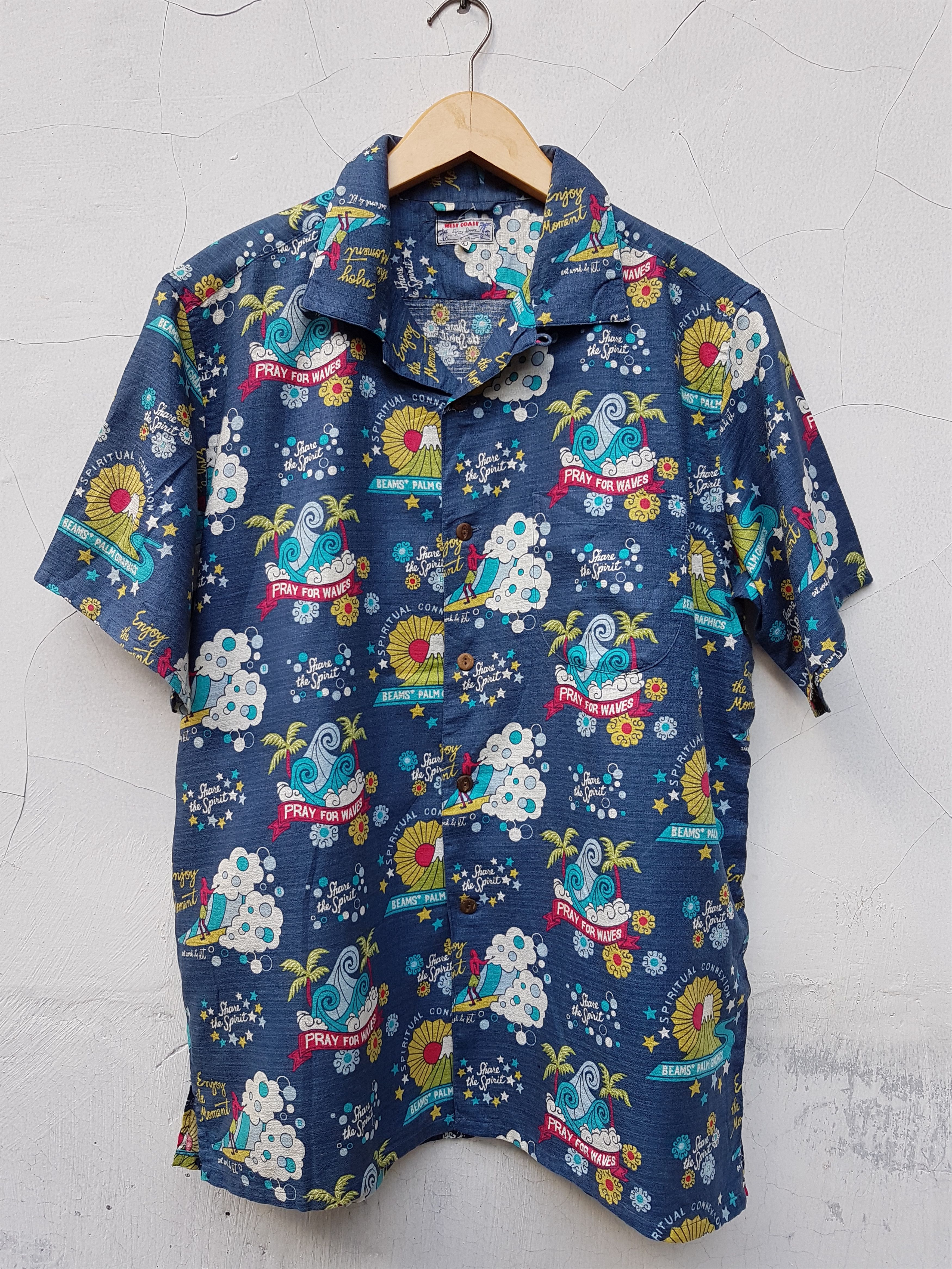 image of Fit M To L,sunny Sports X Beams Plus Indigo Selvedge Shirt, Men's (Size Medium)