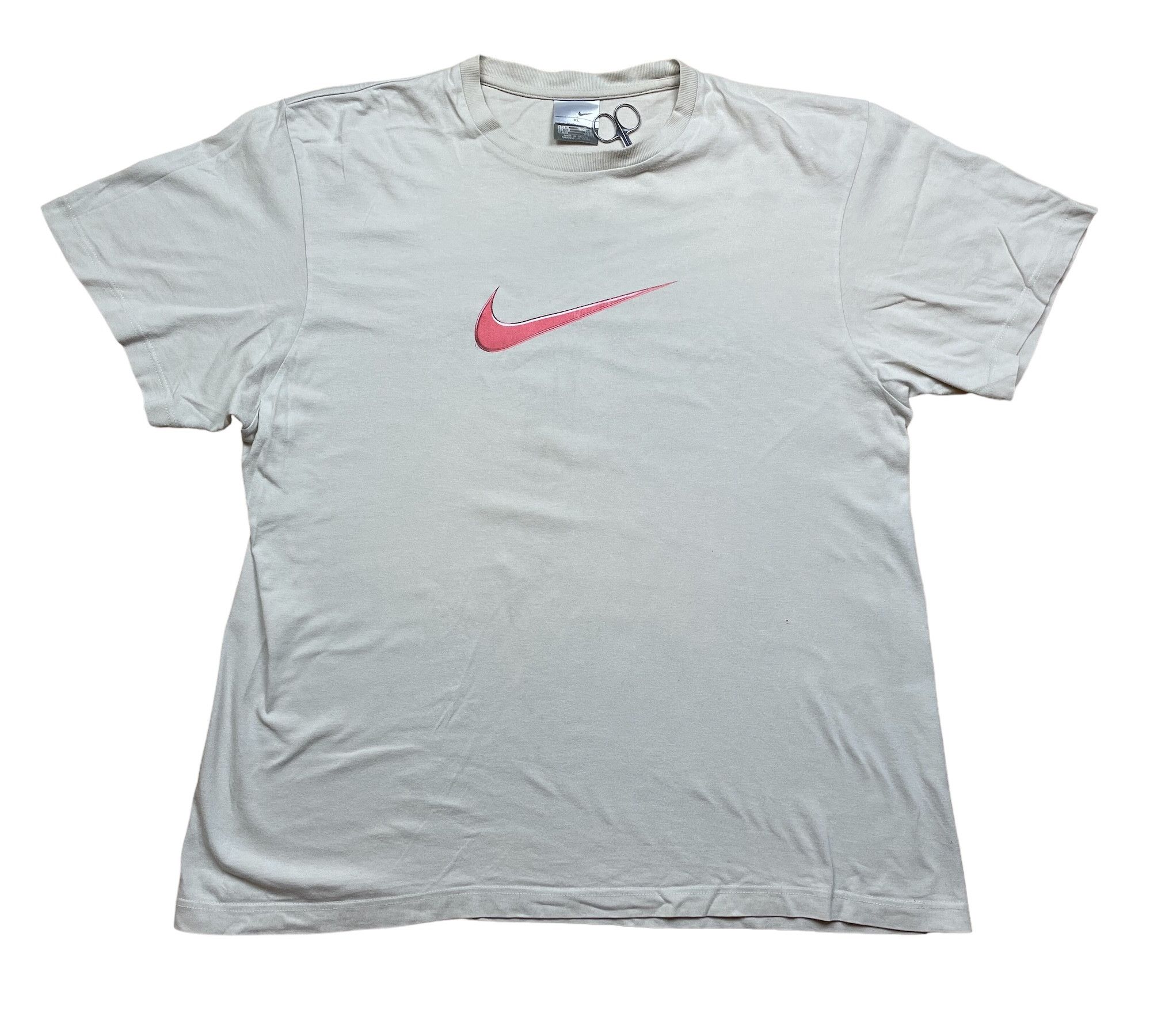 Nike × Vintage Vintage Nike Big Swoosh Rare Logo Tee Shirt Y2K HYpe Size US XL / EU 56 / 4 - 1 Thumbnail