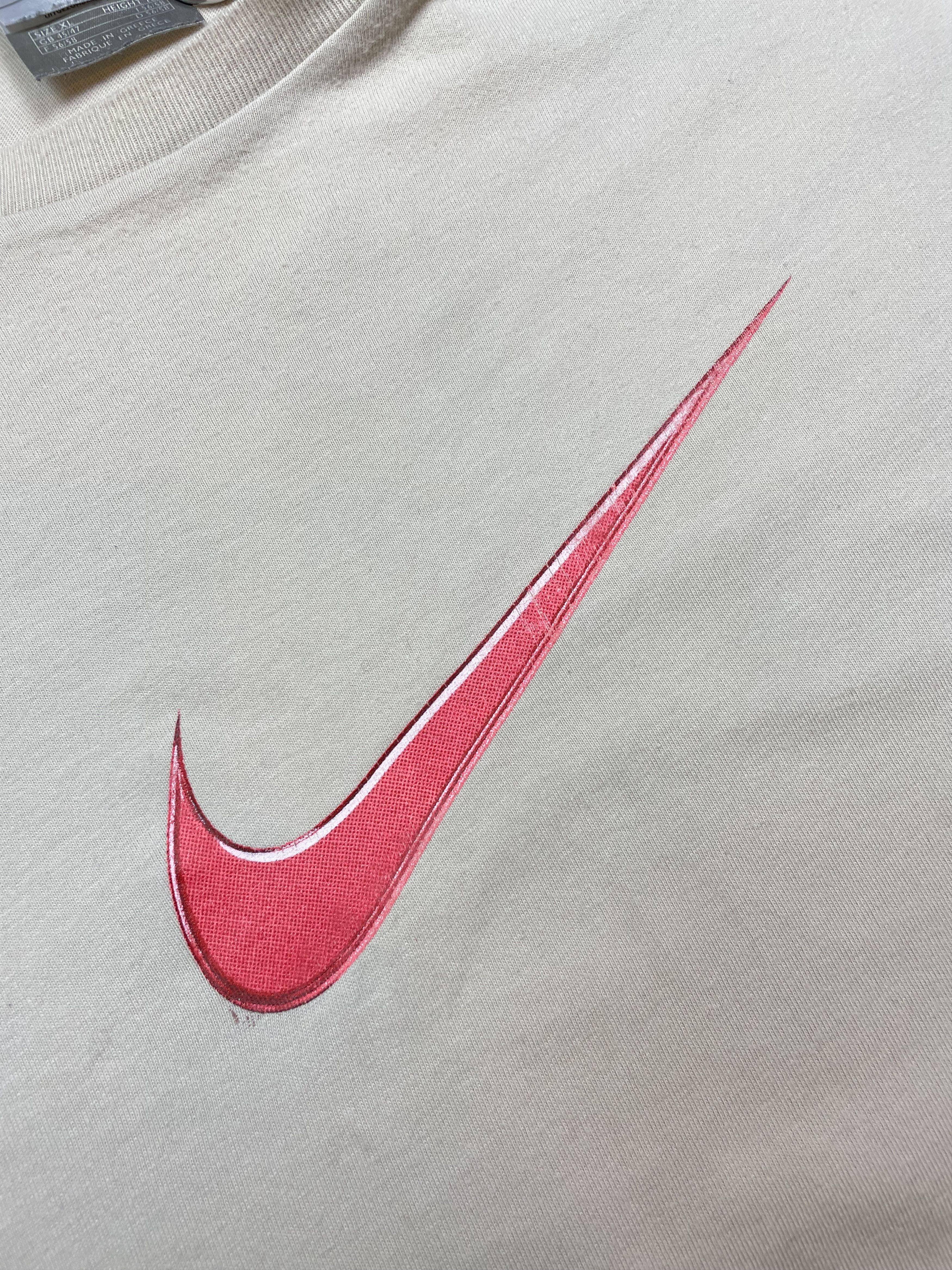Nike × Vintage Vintage Nike Big Swoosh Rare Logo Tee Shirt Y2K HYpe Size US XL / EU 56 / 4 - 3 Thumbnail