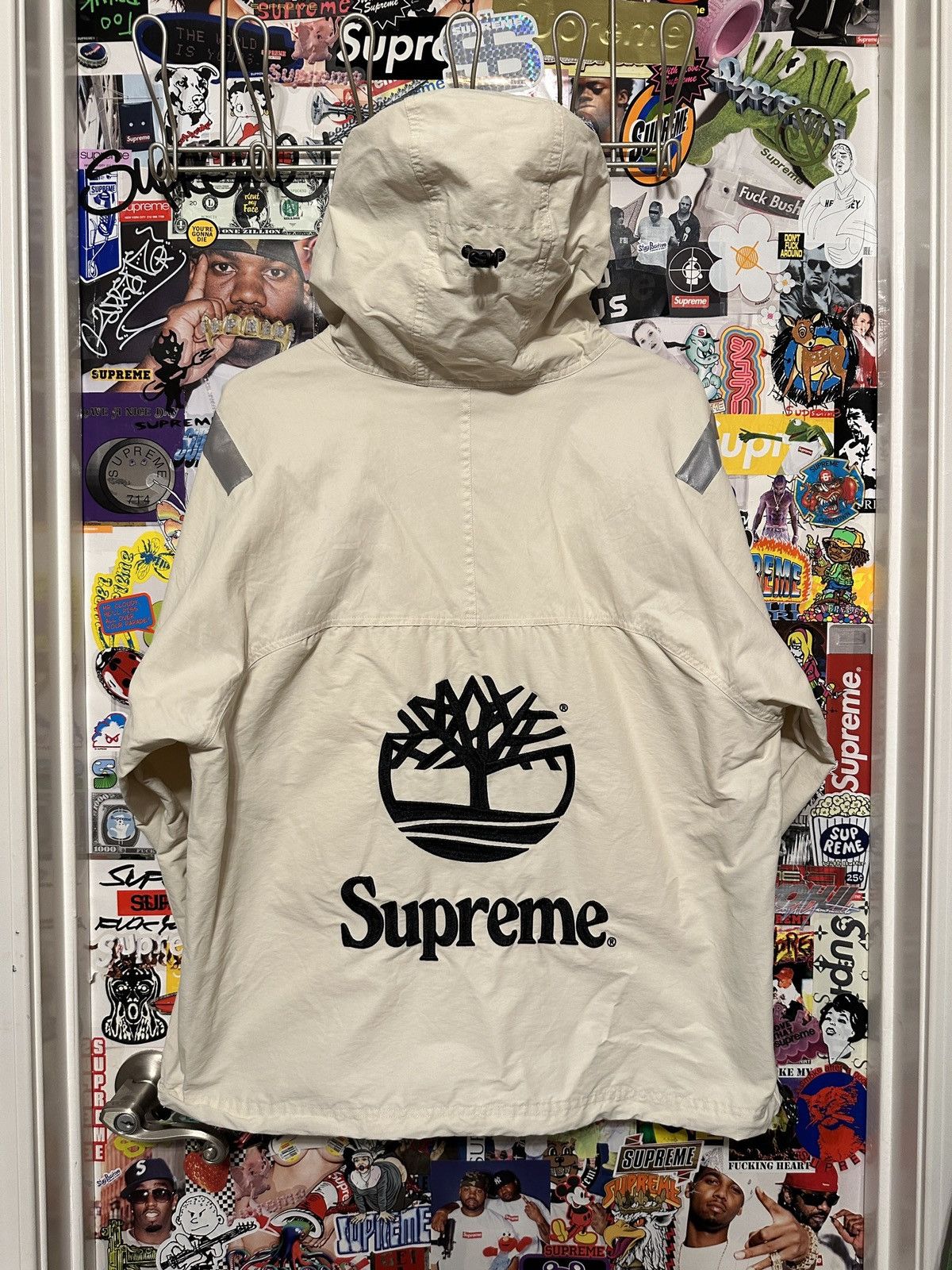 Streetwear × Supreme × Timberland SS21 Supreme Timberland Reflective Taping  Anorak Stone NEW M | Grailed