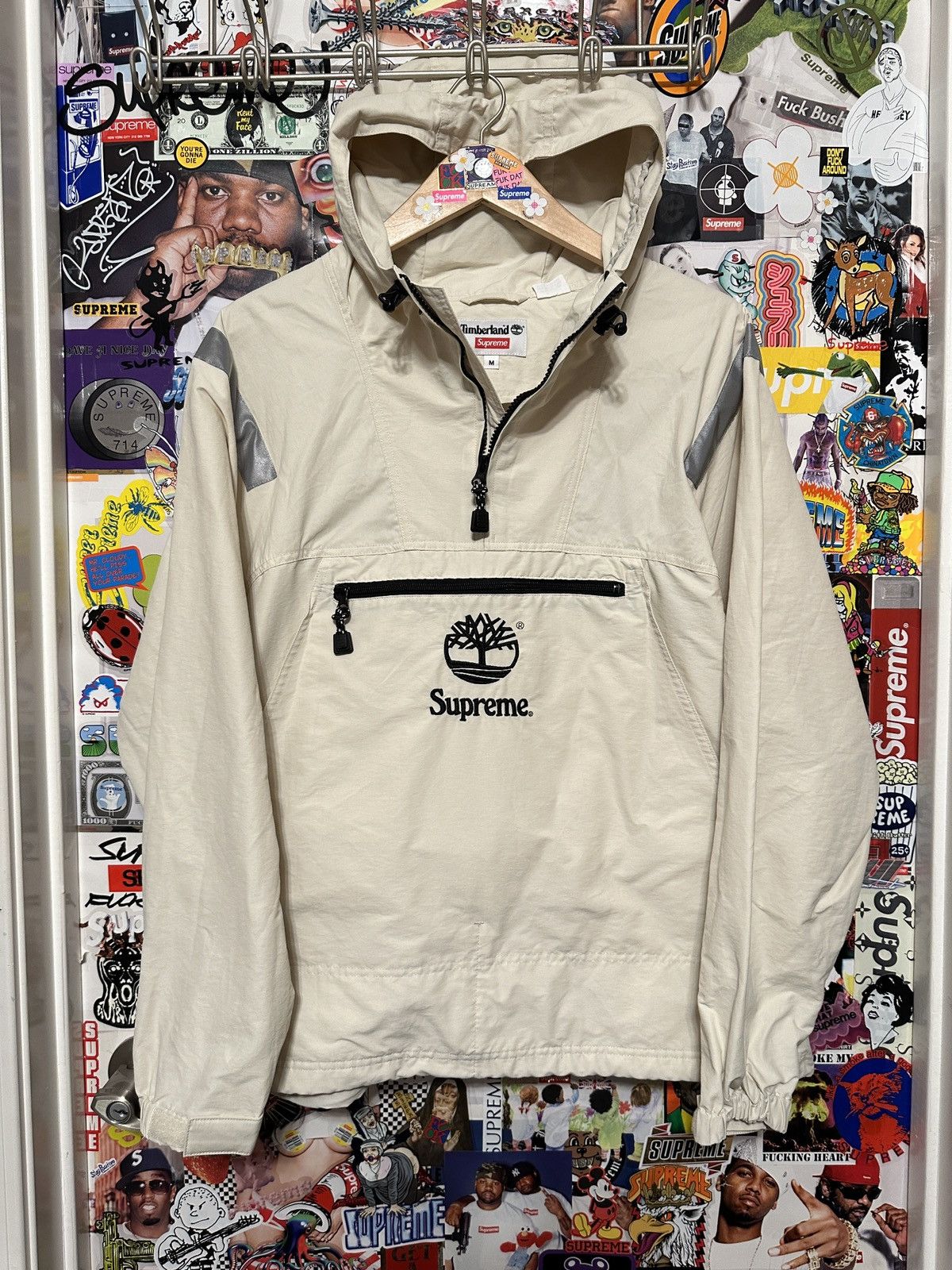 Supreme SS21 Supreme Timberland Reflective Taping Anorak Stone NEW