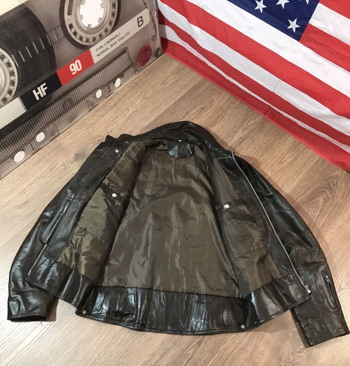 Vintage Leather Biker Jacket Vera Pelle rare Size US XL / EU 56 / 4 - 11 Thumbnail