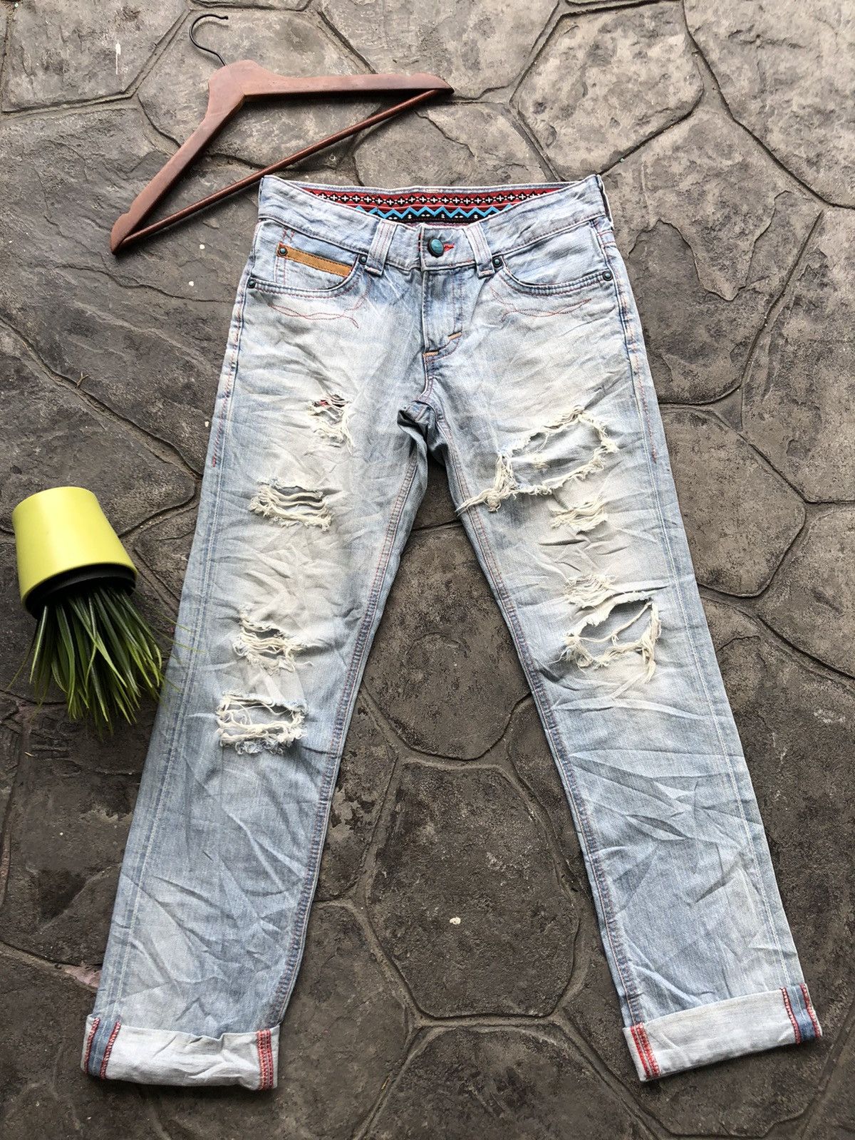 Edwin Edwin Blue Trip THRASHED Denim Jeans Size US 30 / EU 46 - 1 Thumbnail