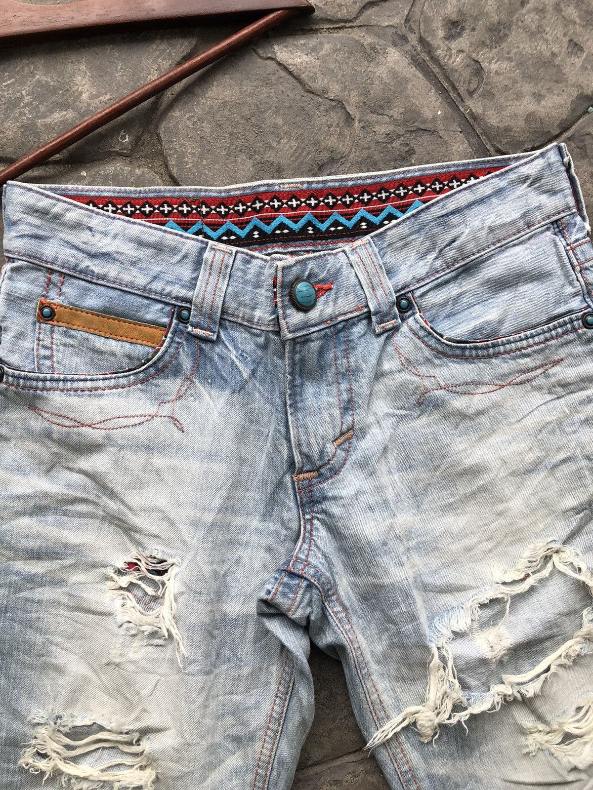 Edwin Edwin Blue Trip THRASHED Denim Jeans Size US 30 / EU 46 - 2 Thumbnail