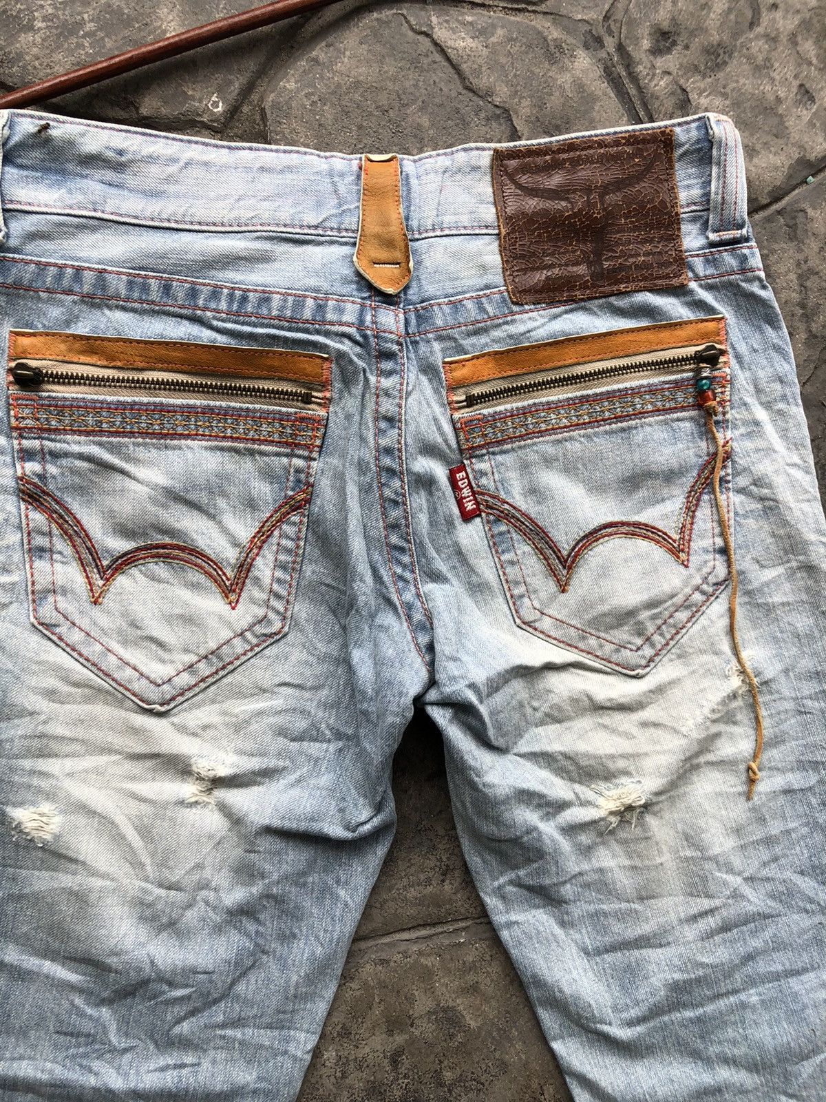 Edwin Edwin Blue Trip THRASHED Denim Jeans Size US 30 / EU 46 - 11 Thumbnail