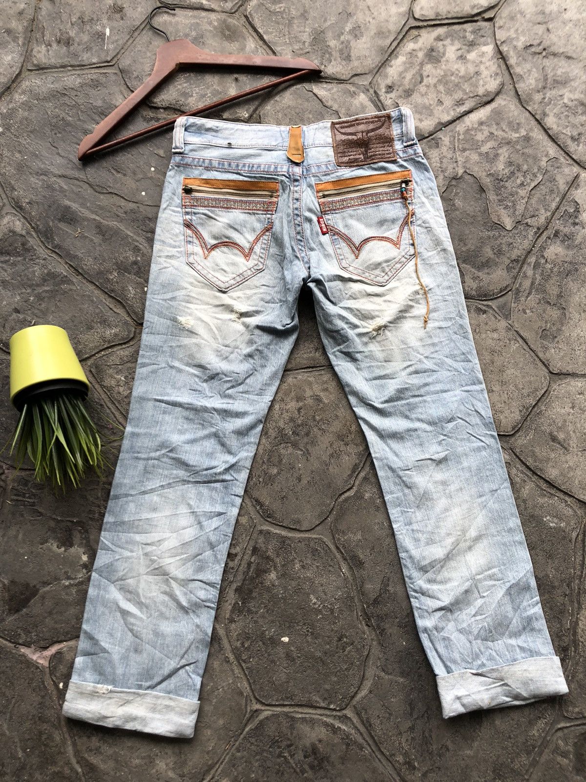 Edwin Edwin Blue Trip THRASHED Denim Jeans Size US 30 / EU 46 - 9 Thumbnail