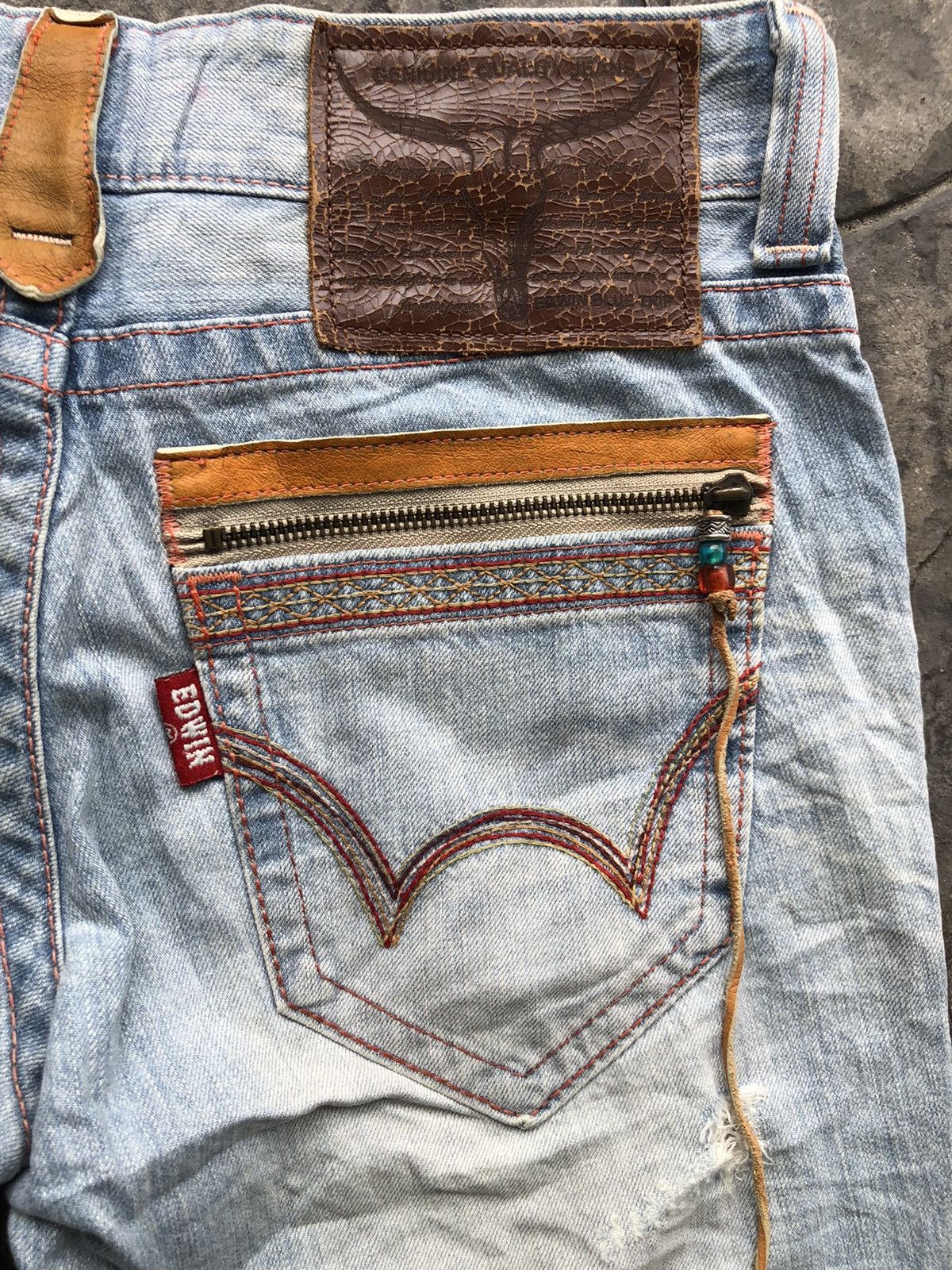 Edwin Edwin Blue Trip THRASHED Denim Jeans Size US 30 / EU 46 - 10 Thumbnail