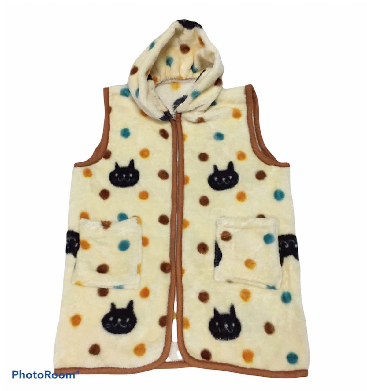 Japanese Brand Nice Cat Printed Vest/Sleeveless Jacket Fleece Size US L / EU 52-54 / 3 - 1 Thumbnail