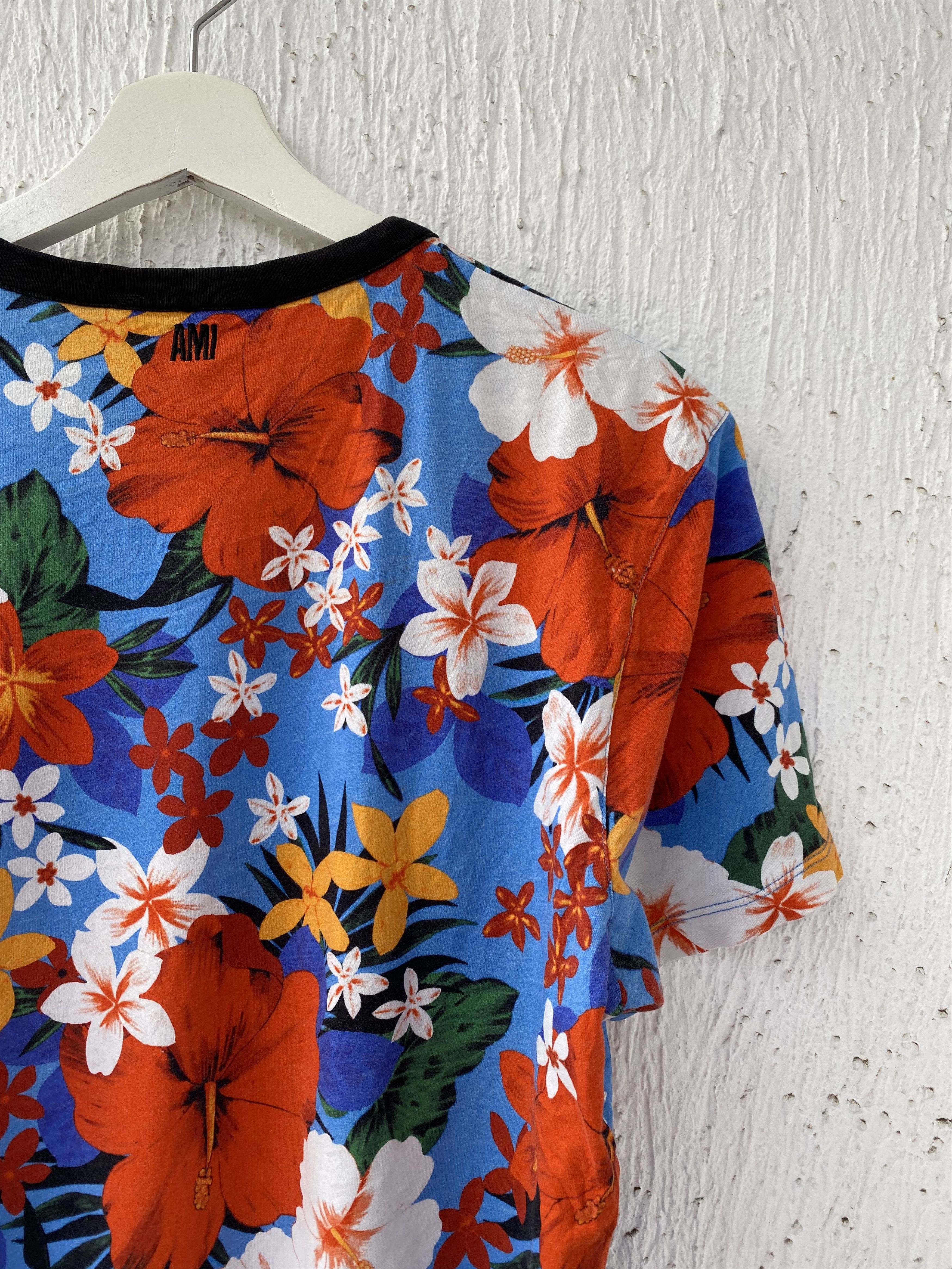 AMI FLORAL PRINT RINGER TEE Size US M / EU 48-50 / 2 - 4 Thumbnail