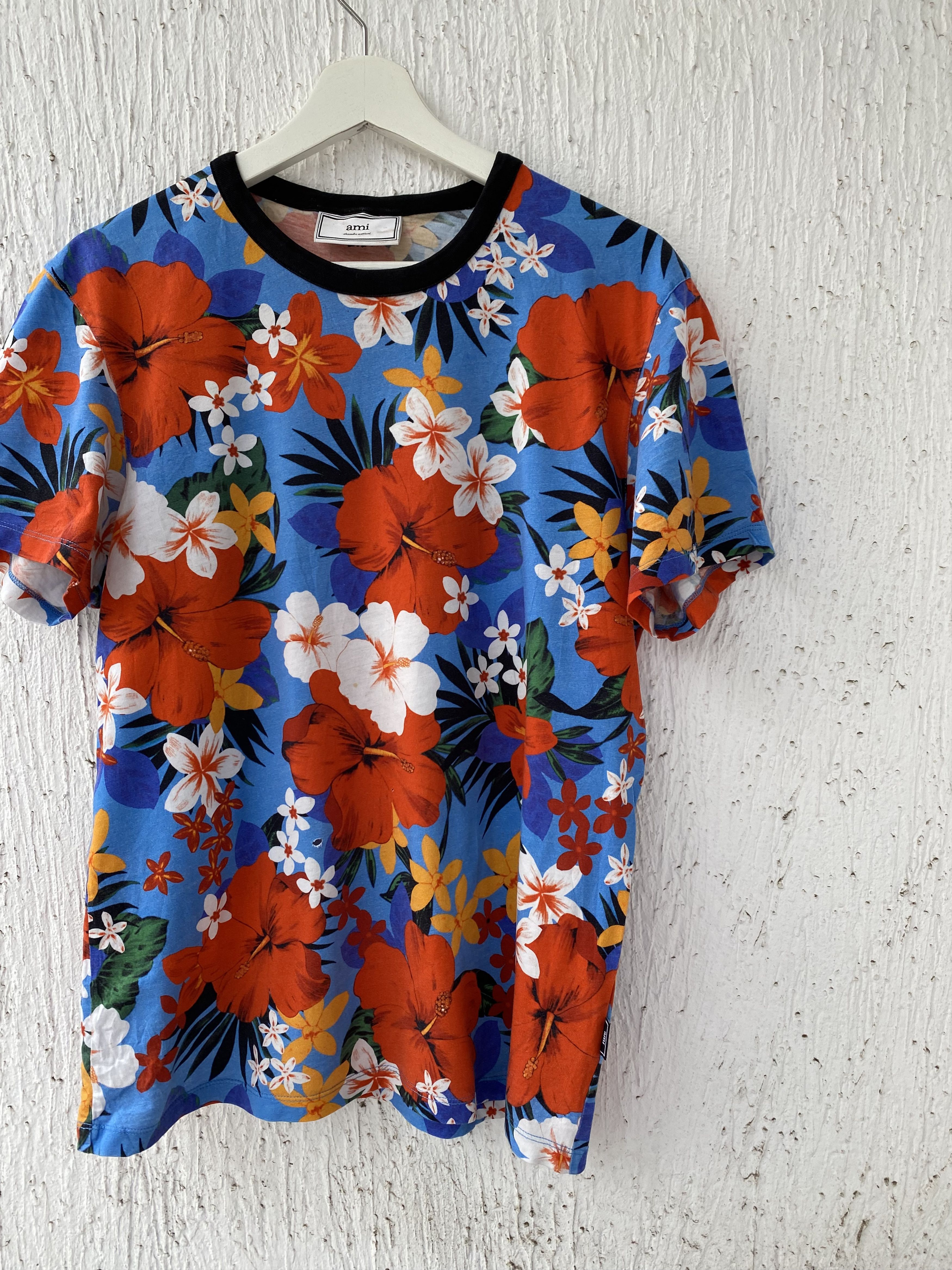 AMI FLORAL PRINT RINGER TEE Size US M / EU 48-50 / 2 - 2 Thumbnail