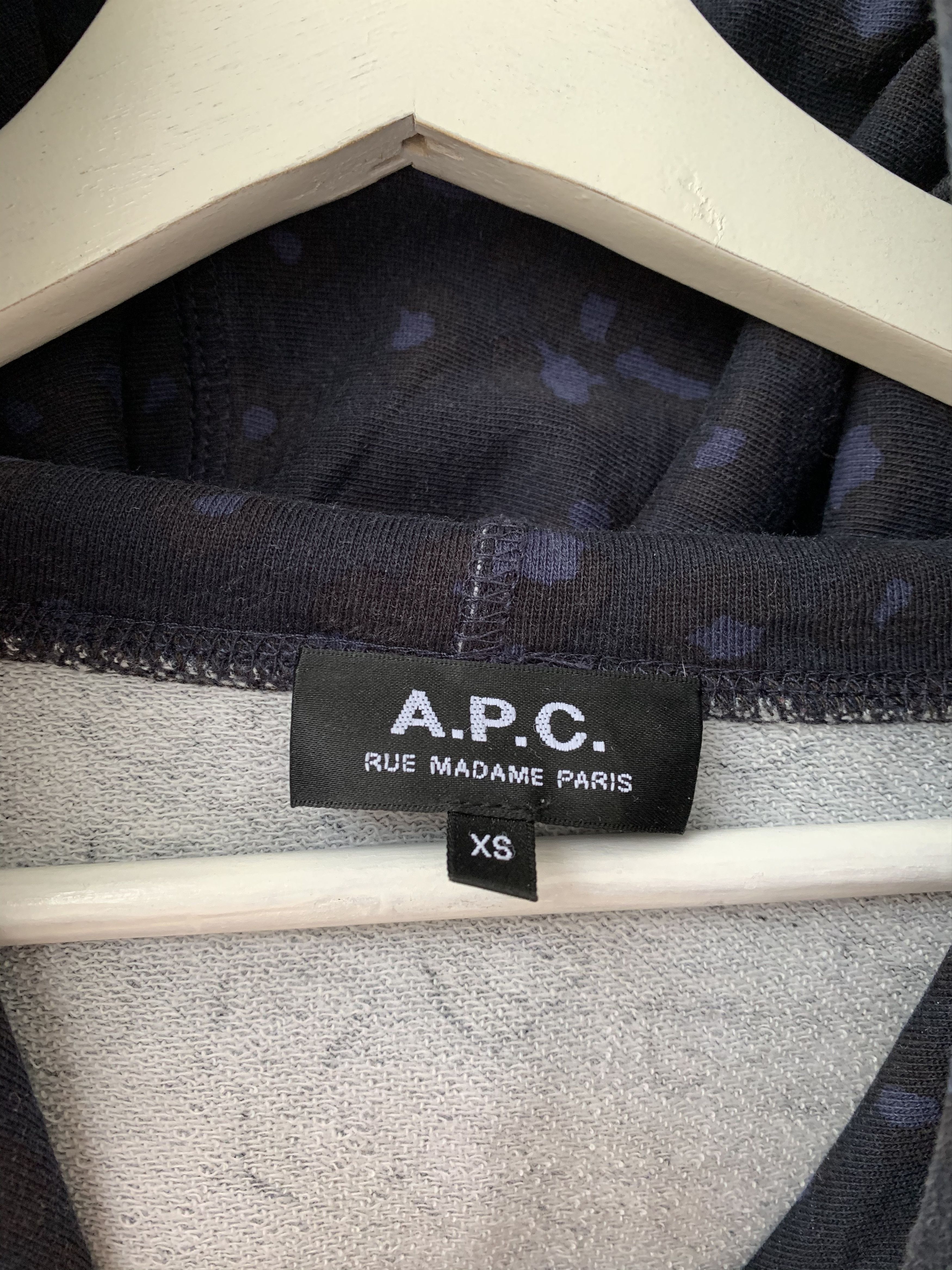 A.P.C. navy leopard print hoodie Size US S / EU 44-46 / 1 - 4 Thumbnail