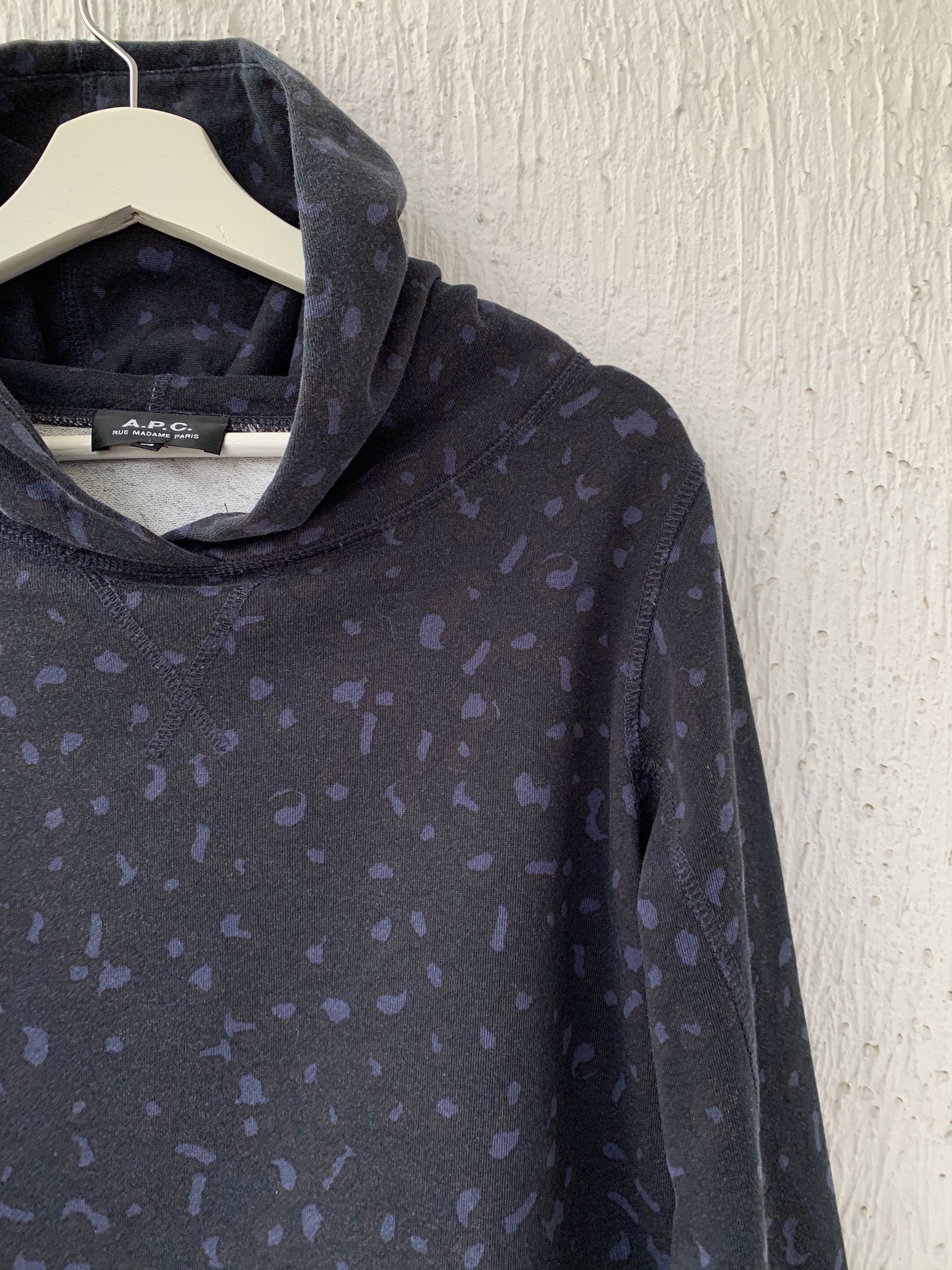 A.P.C. navy leopard print hoodie Size US S / EU 44-46 / 1 - 3 Thumbnail