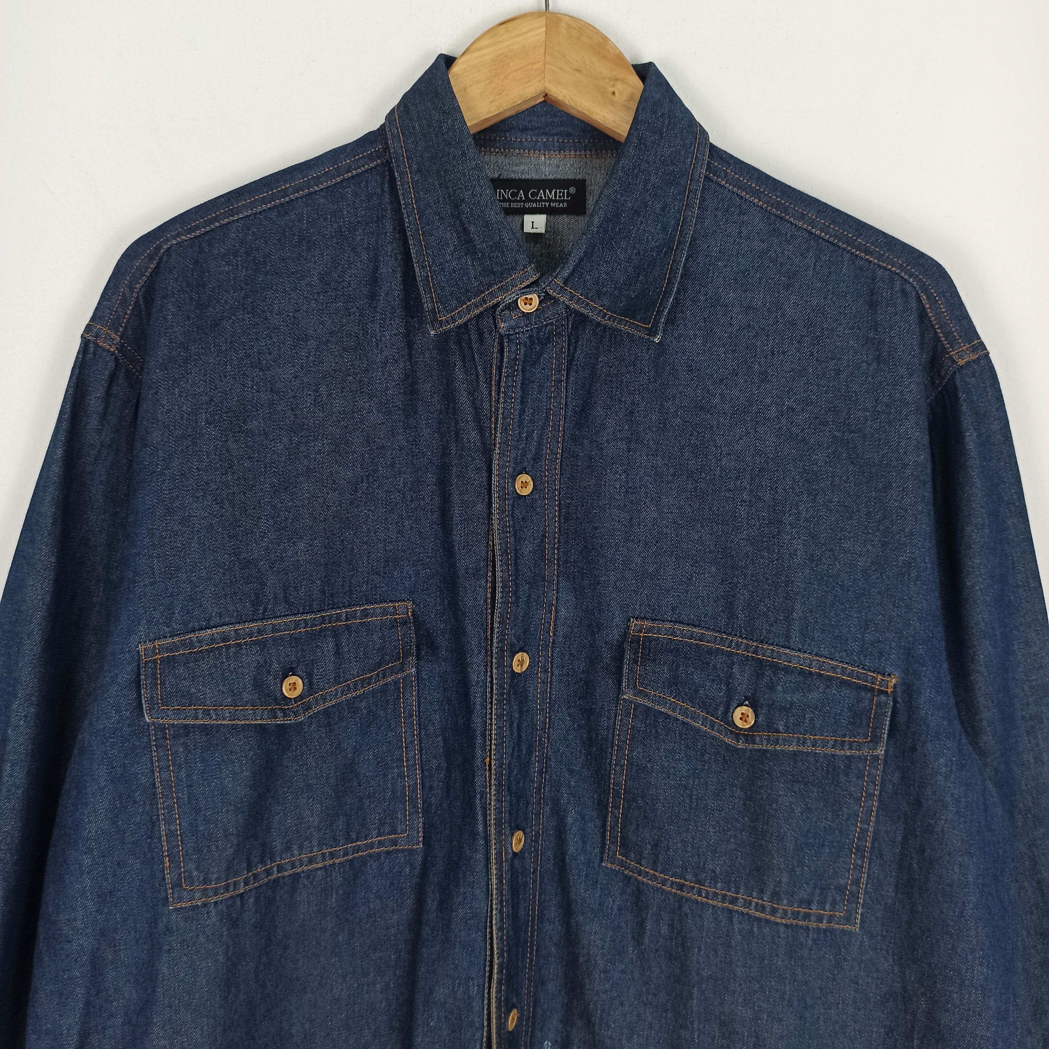 Japanese Brand Vintage INCA CAMEL Jacket Jeans Leather Pocket Size US L / EU 52-54 / 3 - 2 Thumbnail