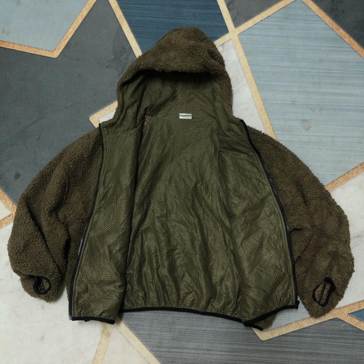 Japanese Brand First Down Deep Pile Fleece Oversized Hoodie Cropped Jacket Size US L / EU 52-54 / 3 - 3 Thumbnail
