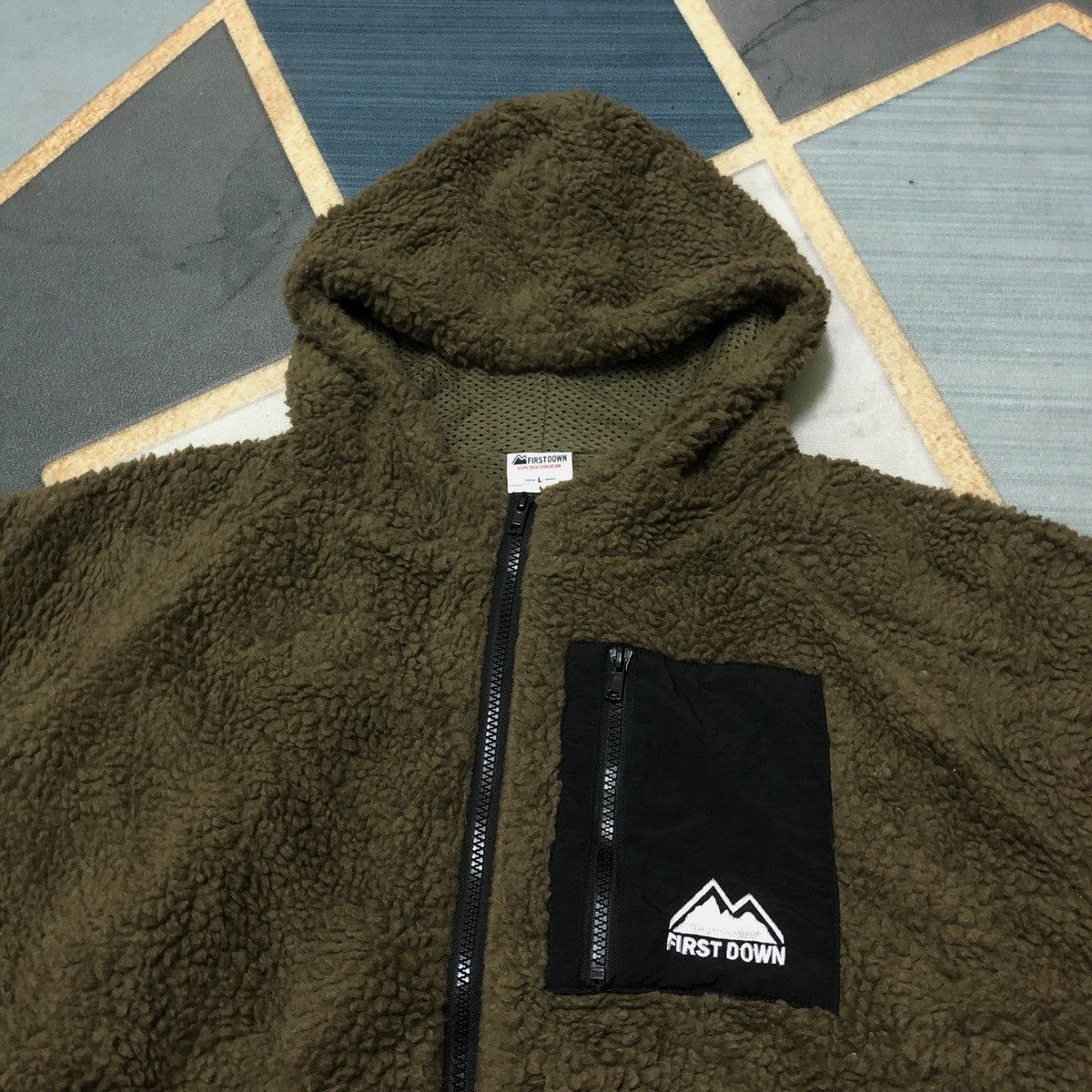 Japanese Brand First Down Deep Pile Fleece Oversized Hoodie Cropped Jacket Size US L / EU 52-54 / 3 - 7 Thumbnail