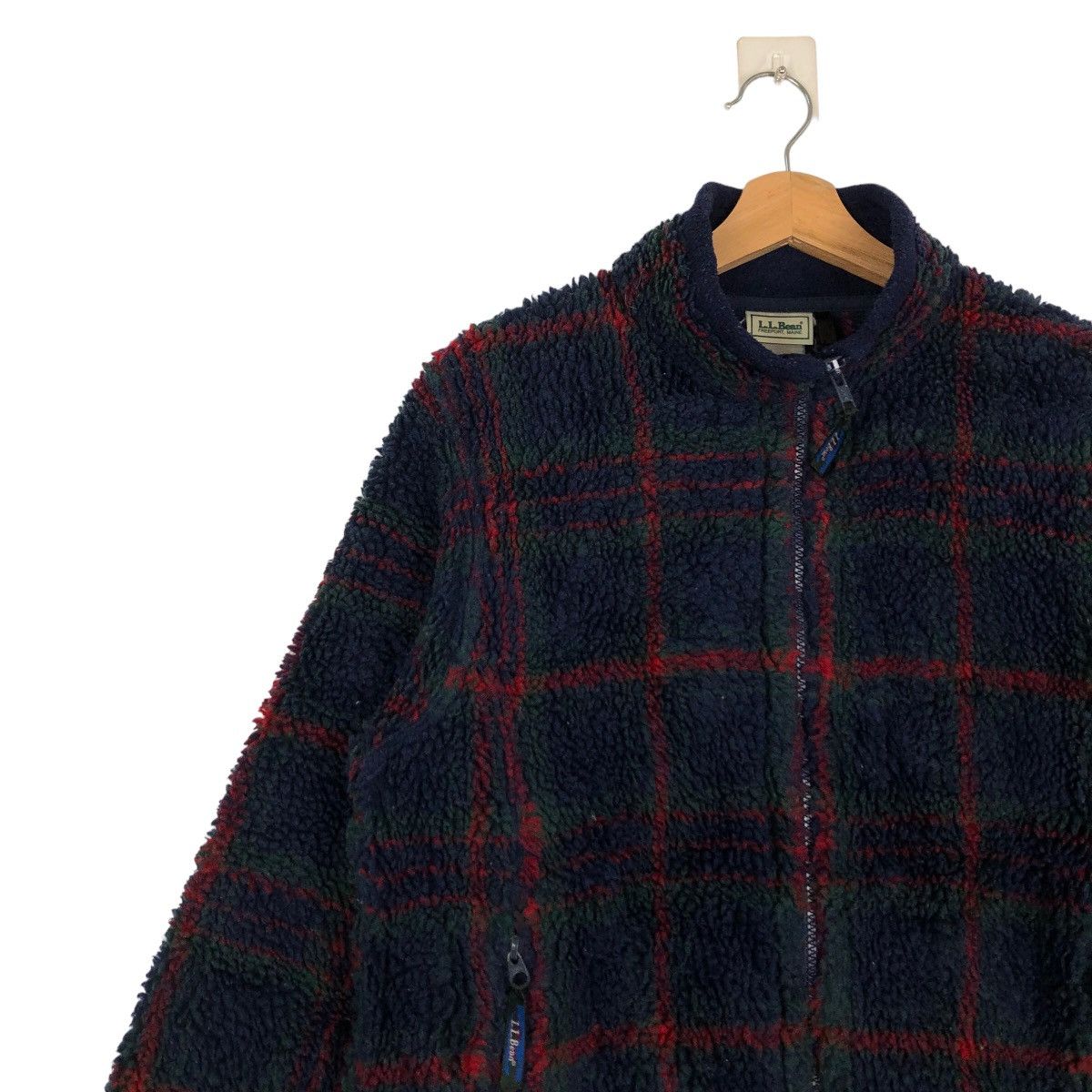 Japanese Brand VINTGE L.L.BEAN FLEECE JACKET TARTAN DESIGN Size US M / EU 48-50 / 2 - 6 Thumbnail