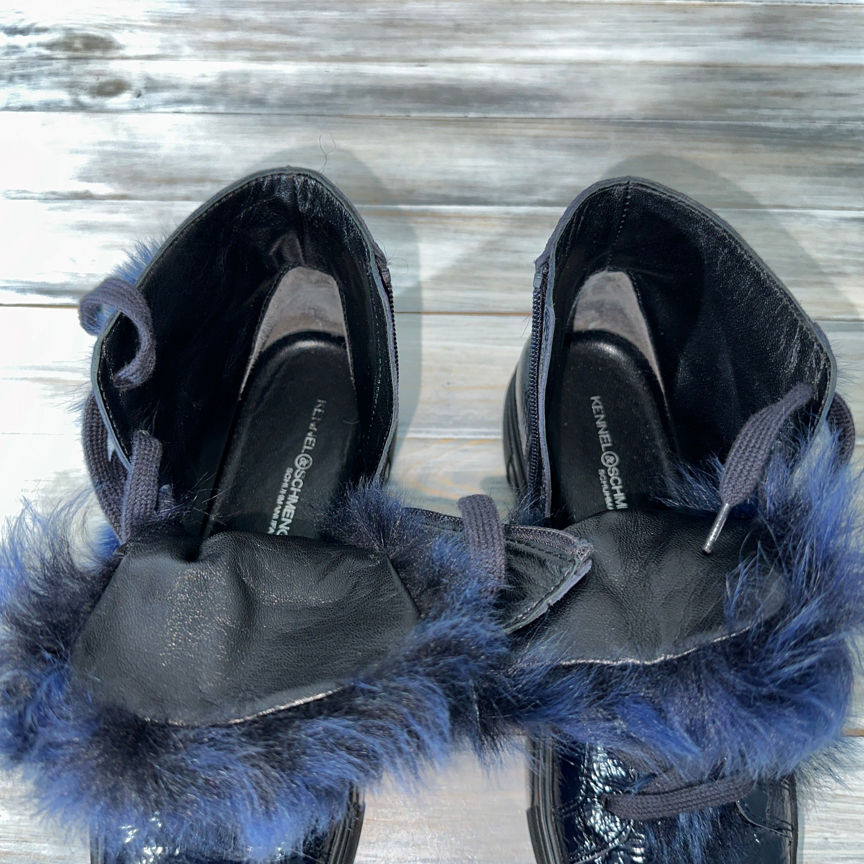 Leather Kennel & Schmenger Women's Patent Leather Shoes With Fur Size US 8 / IT 38 - 9 Thumbnail
