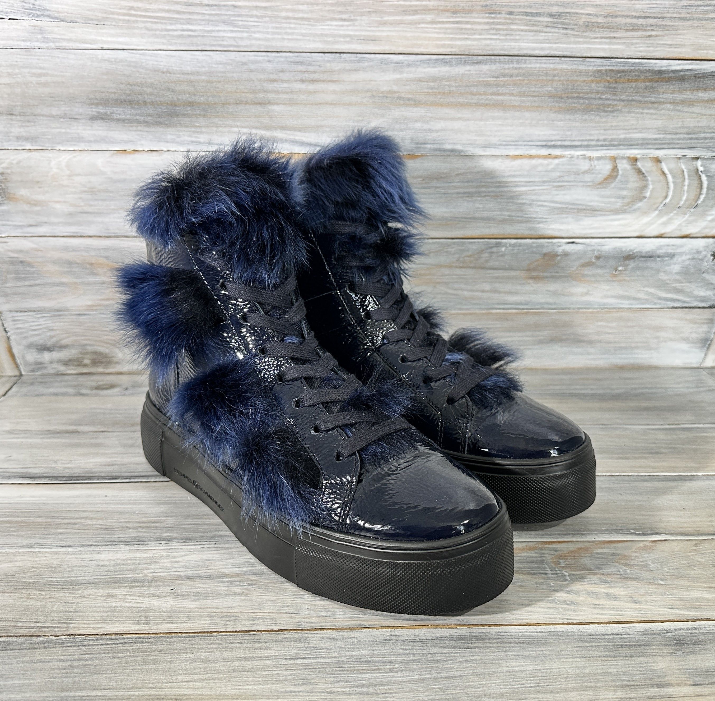 Leather Kennel & Schmenger Women's Patent Leather Shoes With Fur Size US 8 / IT 38 - 2 Thumbnail