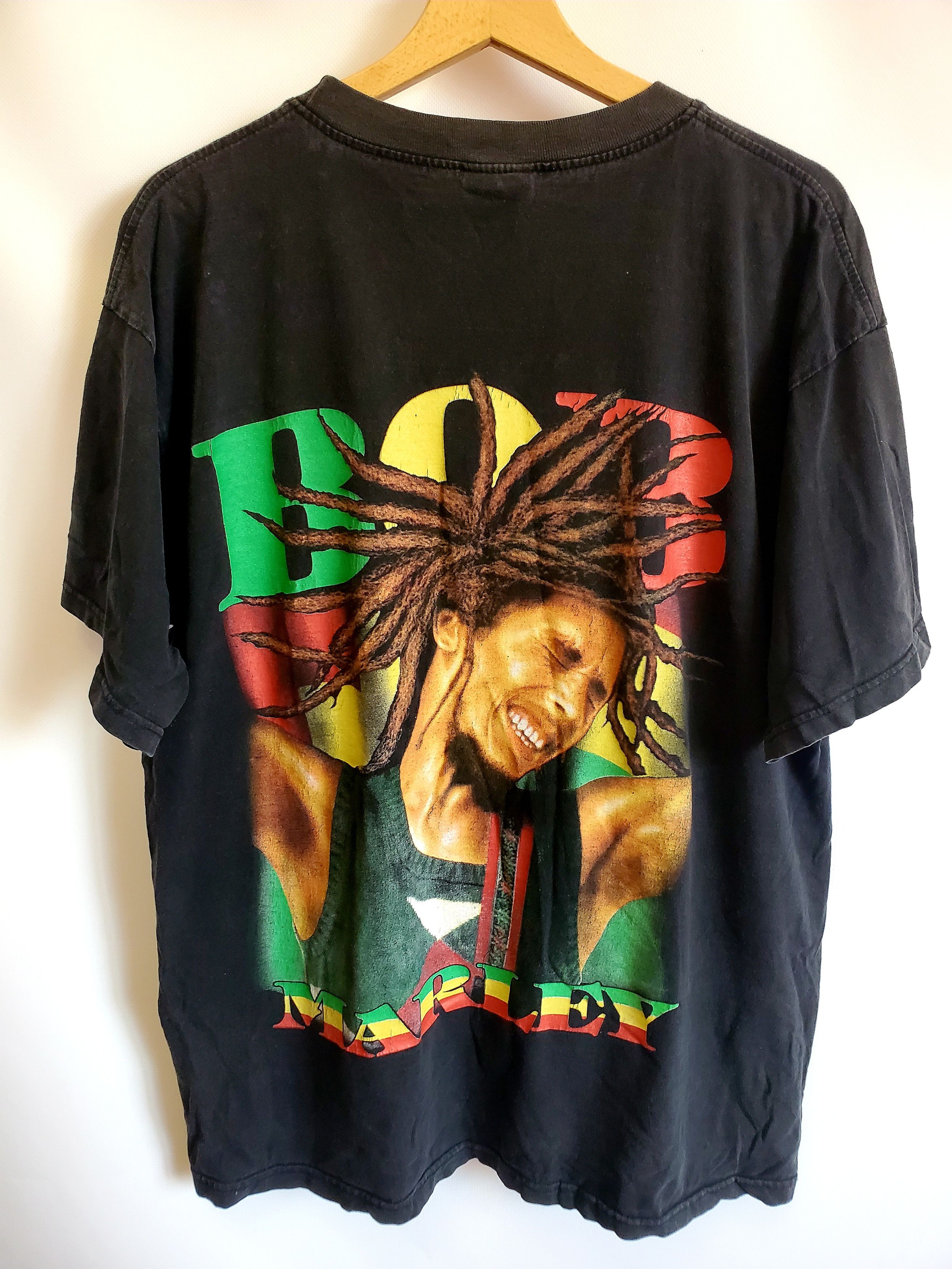 Bob Marley × Vintage Vintage not-ice Bob Marley Raggea Kingston T Shirt Size US XL / EU 56 / 4 - 4 Thumbnail