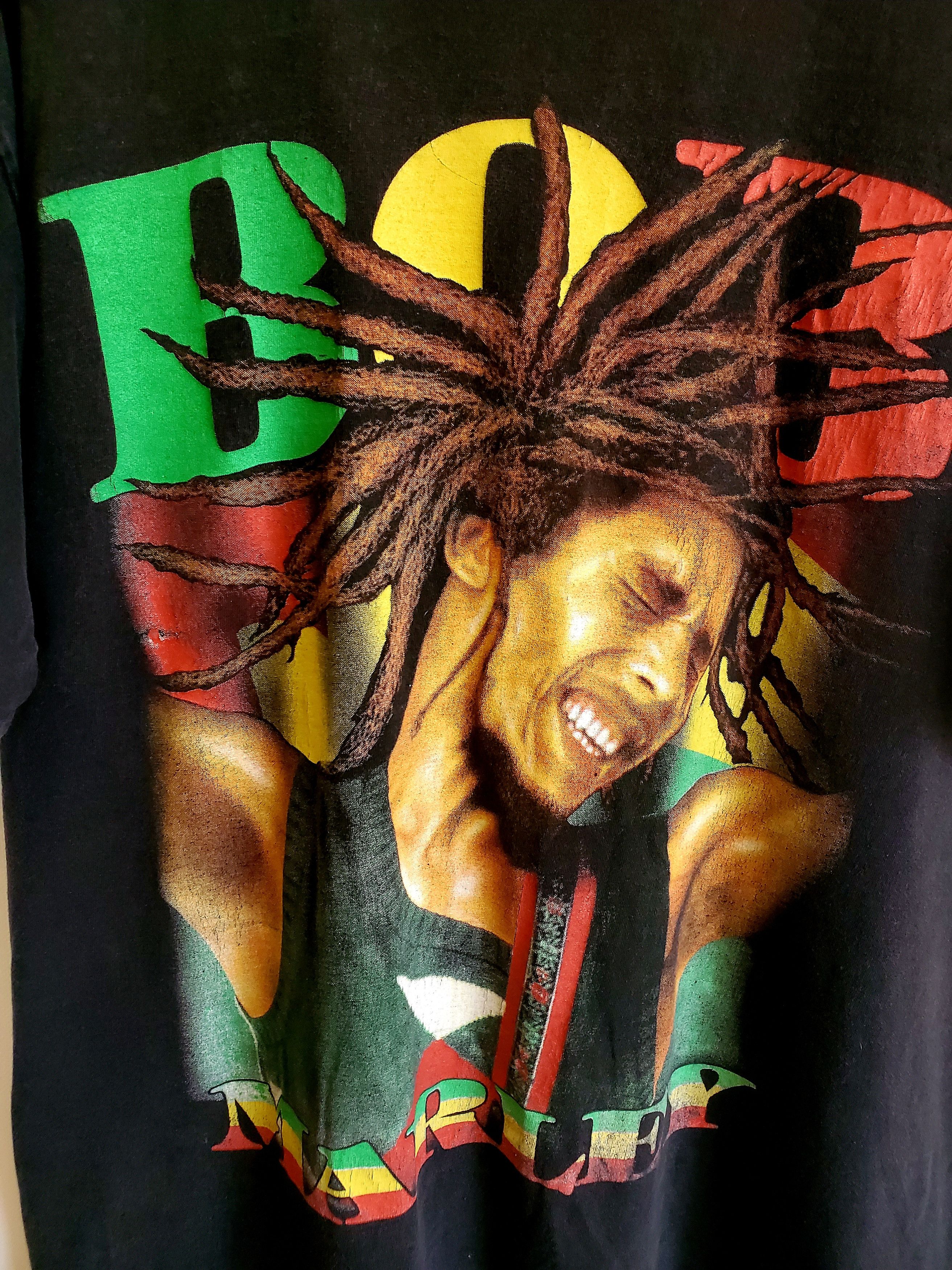 Bob Marley × Vintage Vintage not-ice Bob Marley Raggea Kingston T Shirt Size US XL / EU 56 / 4 - 2 Thumbnail
