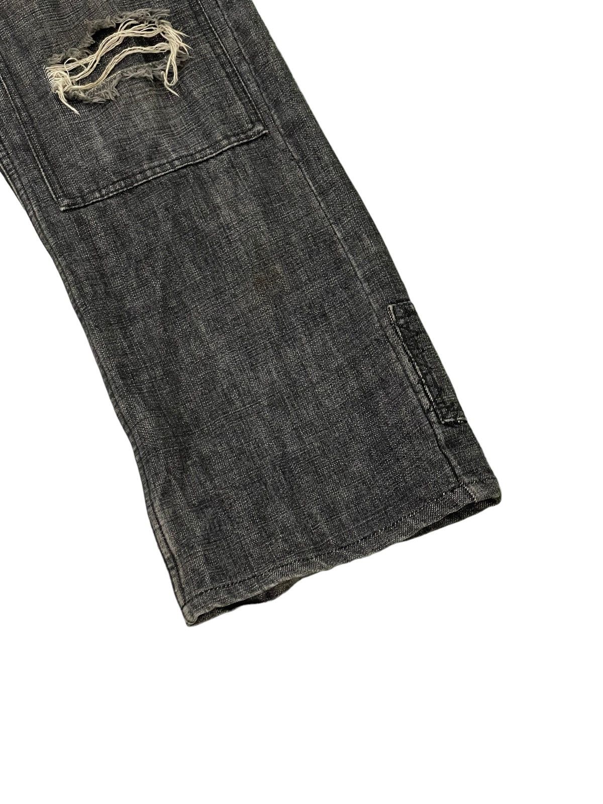 Japanese Brand Loose Jeans Dept Japan Patchwork Distress Denim 5🟦5 Size US 31 - 4 Thumbnail