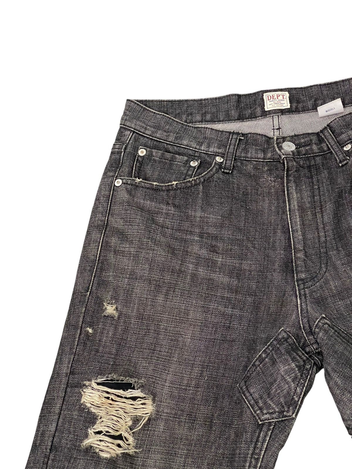 Japanese Brand Loose Jeans Dept Japan Patchwork Distress Denim 5🟦5 Size US 31 - 8 Thumbnail