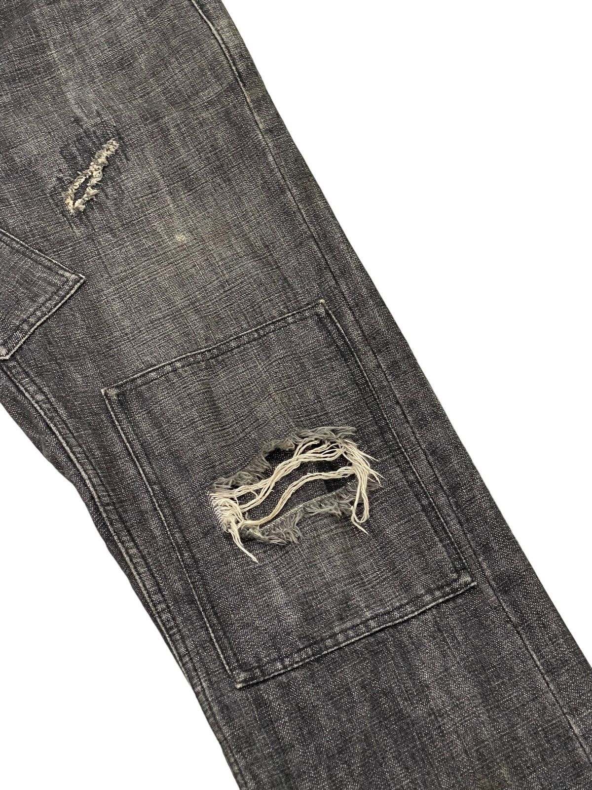 Japanese Brand Loose Jeans Dept Japan Patchwork Distress Denim 5🟦5 Size US 31 - 7 Thumbnail