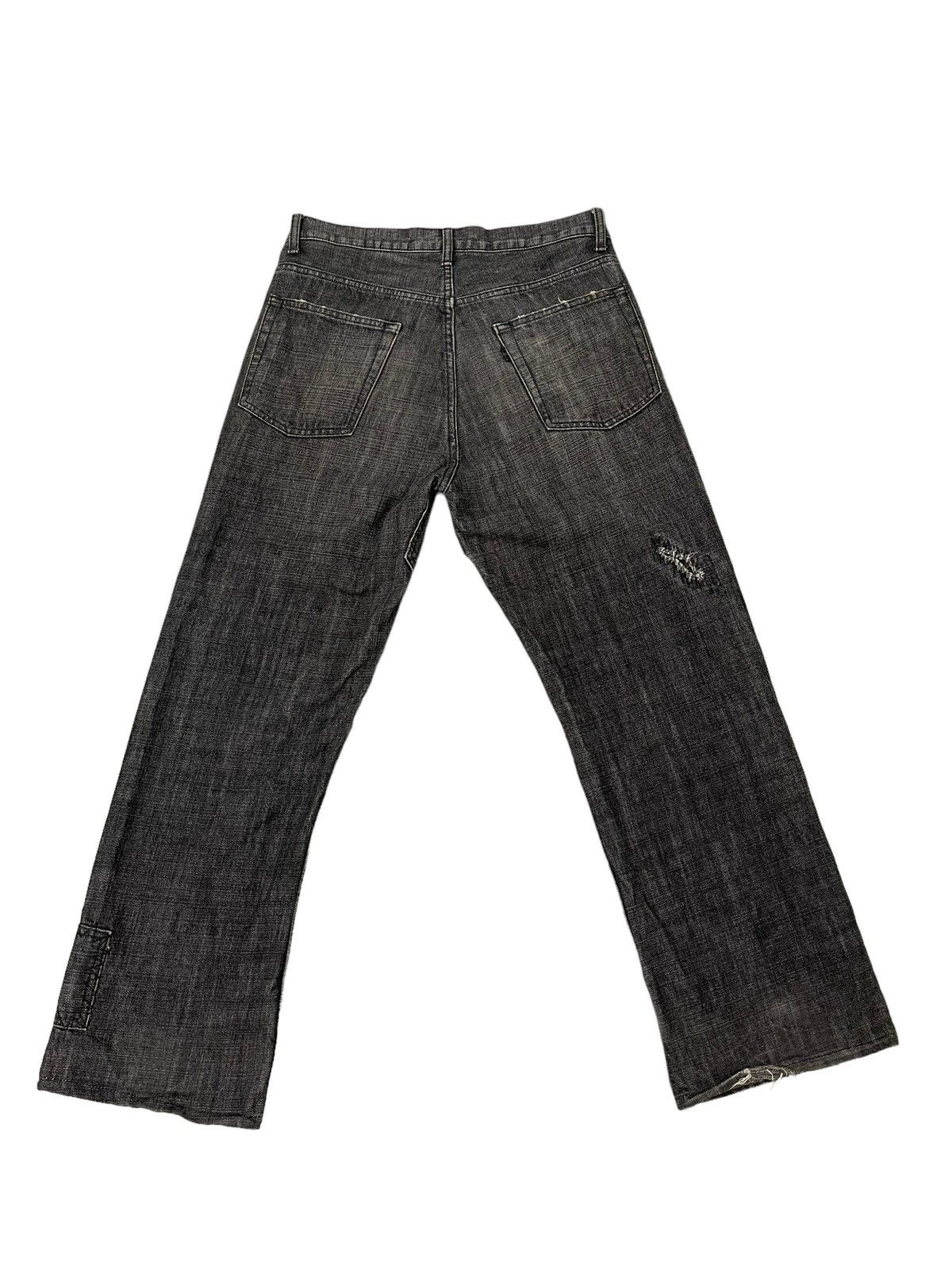 Japanese Brand Loose Jeans Dept Japan Patchwork Distress Denim 5🟦5 Size US 31 - 12 Thumbnail