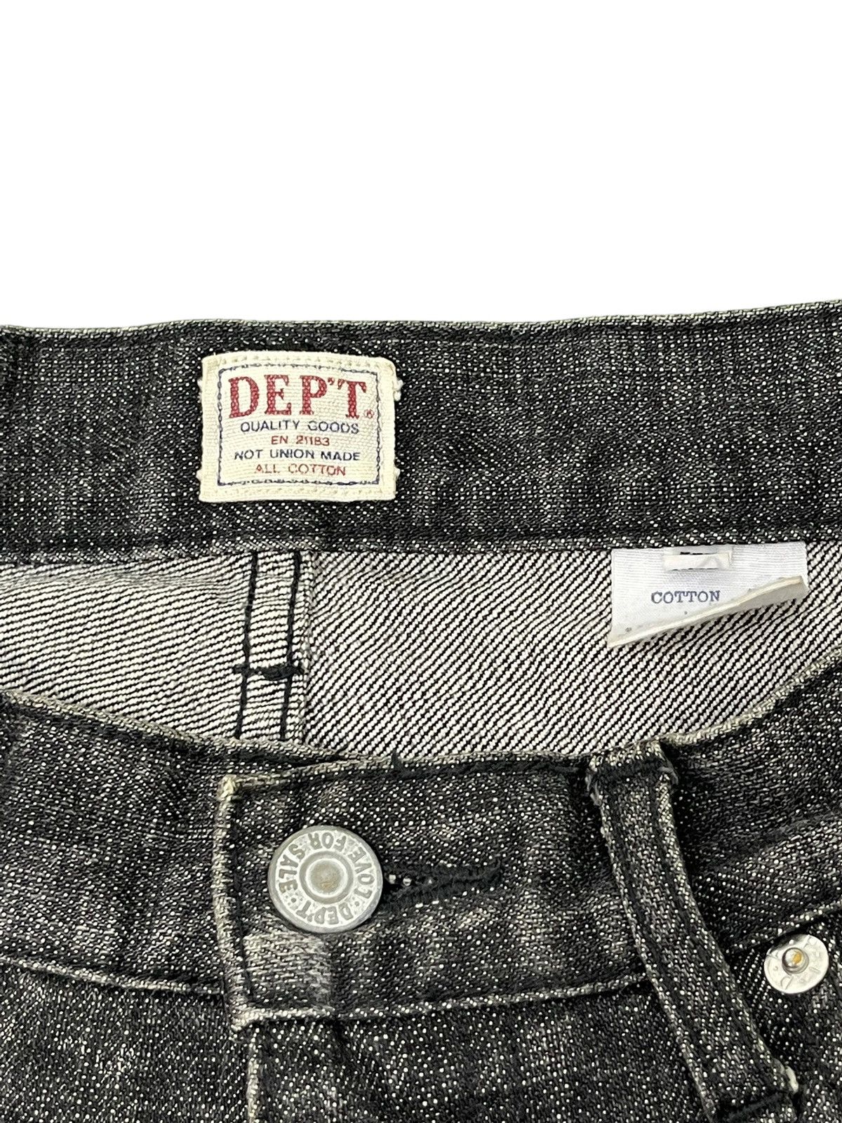 Japanese Brand Loose Jeans Dept Japan Patchwork Distress Denim 5🟦5 Size US 31 - 10 Thumbnail