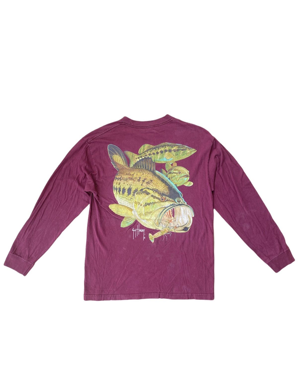 Guy Harvey × Vintage Vintage 90s Guy Harvey Fishing Base Big logo Long Sleeve Size US M / EU 48-50 / 2 - 1 Thumbnail