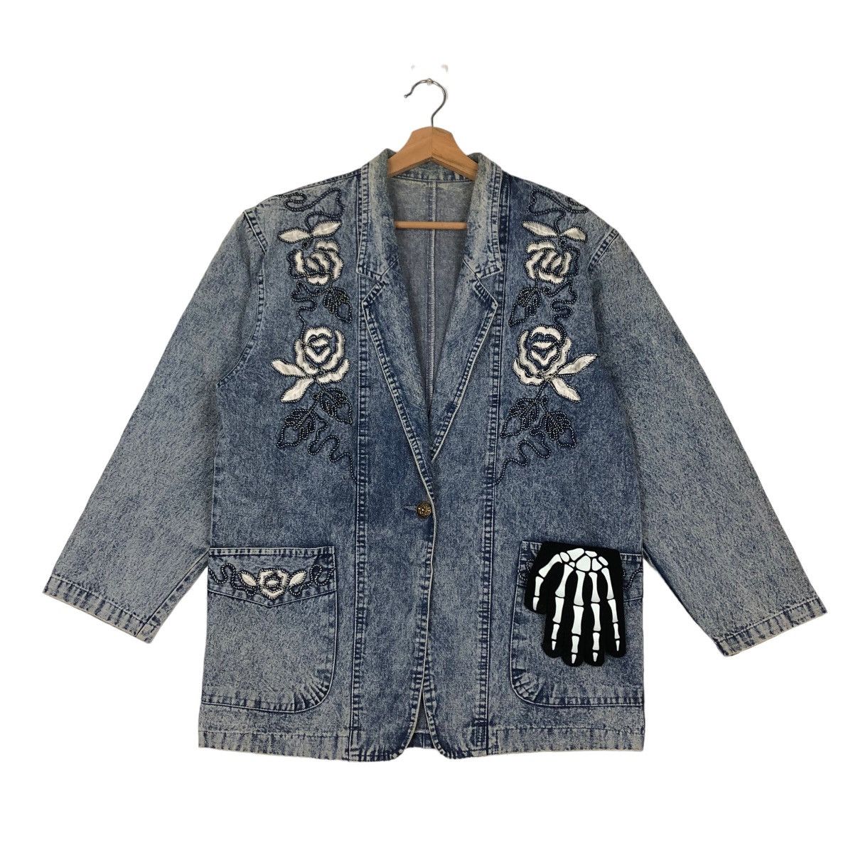 Japanese Brand VINTAGE DENIM BOMBER JACKET BIG LOGO ISSEY MIYAKE JAPAN Size US M / EU 48-50 / 2 - 1 Thumbnail