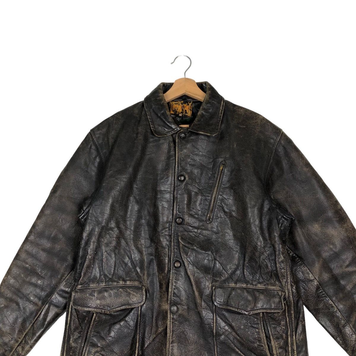 Genuine Leather TRUE VINTAGE 70’s LEATHER JACKET PARACHUTE BONDAGE BIKER Size US M / EU 48-50 / 2 - 2 Thumbnail