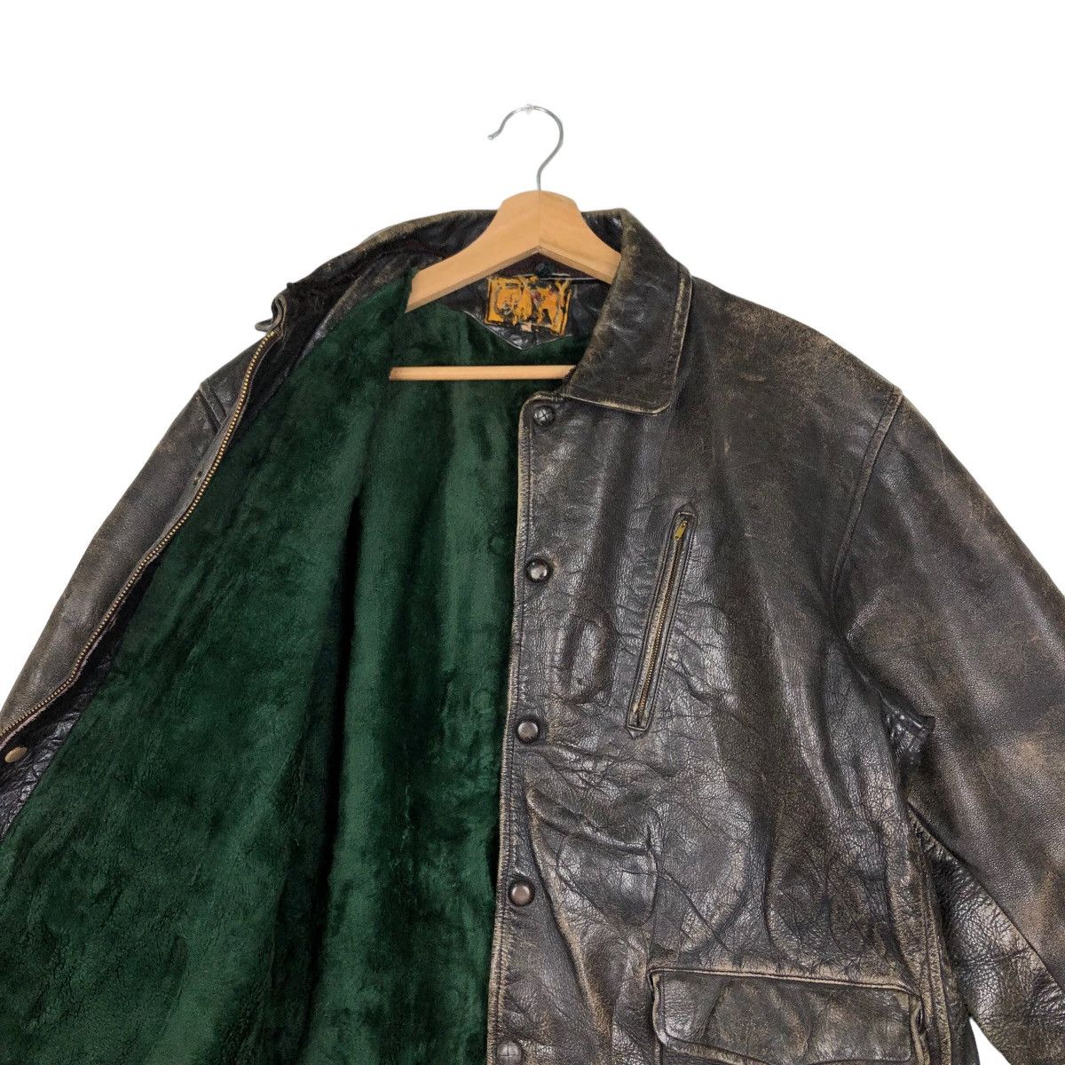Genuine Leather TRUE VINTAGE 70’s LEATHER JACKET PARACHUTE BONDAGE BIKER Size US M / EU 48-50 / 2 - 9 Thumbnail