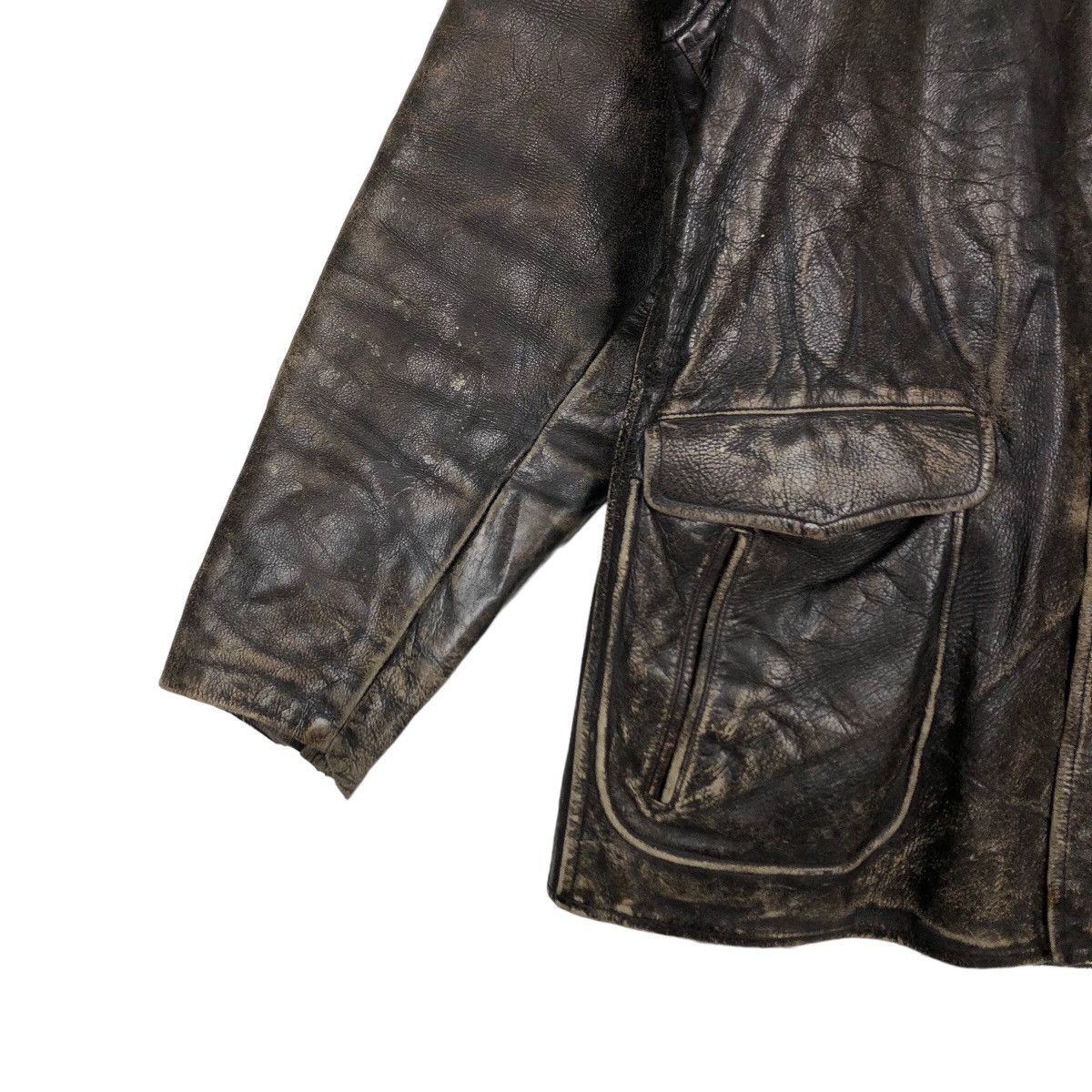 Genuine Leather TRUE VINTAGE 70’s LEATHER JACKET PARACHUTE BONDAGE BIKER Size US M / EU 48-50 / 2 - 3 Thumbnail