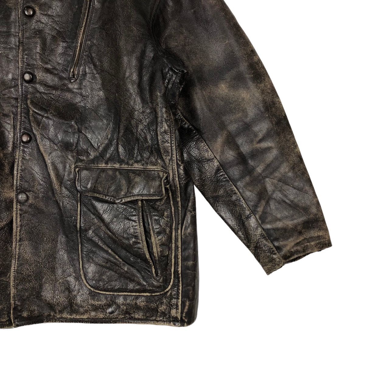 Genuine Leather TRUE VINTAGE 70’s LEATHER JACKET PARACHUTE BONDAGE BIKER Size US M / EU 48-50 / 2 - 4 Thumbnail