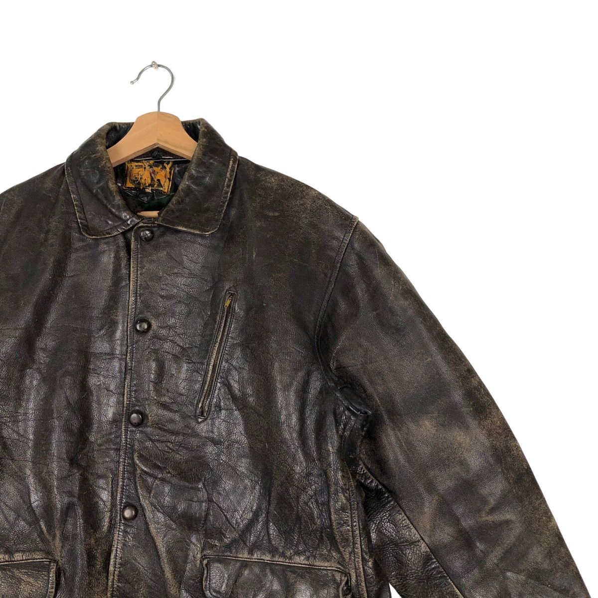 Genuine Leather TRUE VINTAGE 70’s LEATHER JACKET PARACHUTE BONDAGE BIKER Size US M / EU 48-50 / 2 - 5 Thumbnail
