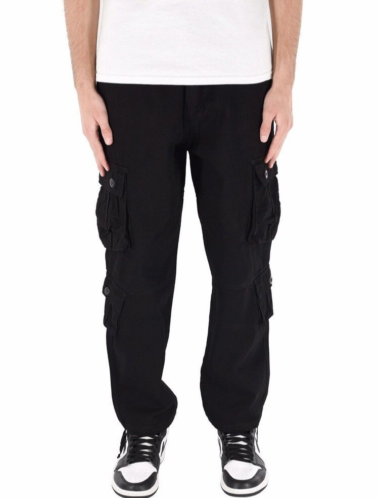 Japanese Brand 8 Pocket Cargo Pants Black Size US 30 / EU 46 - 2 Thumbnail