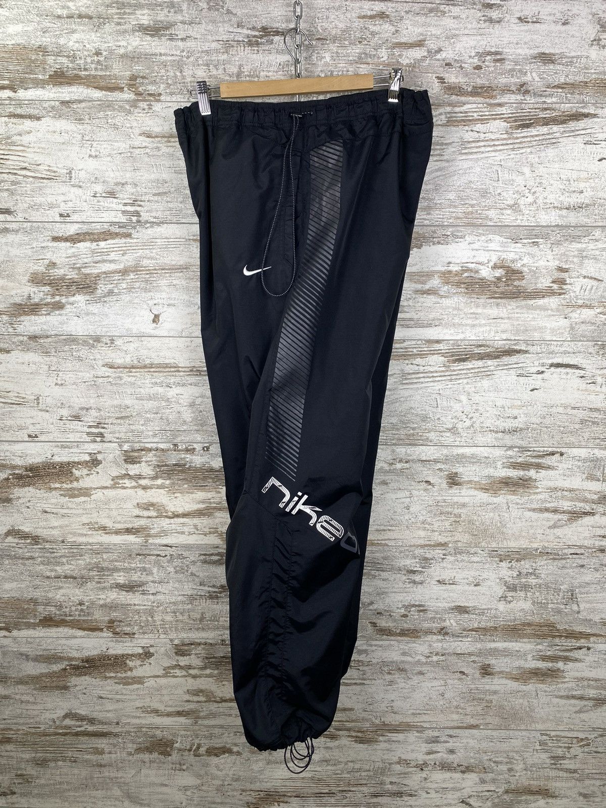 Image of Mens Nike Vintage Drill Pants Streetwear Sweatpants Y2K in Black (Size 36)