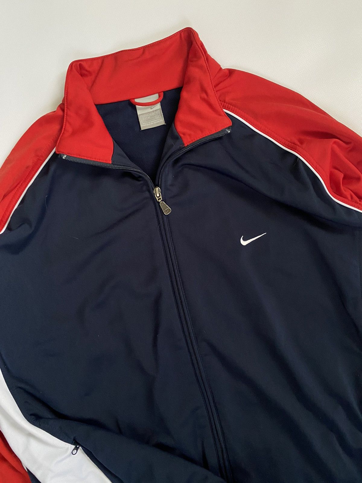 Nike × Vintage Vintage 90s Nike Zip-Up Mega Style Y2K Drill Size US XXL / EU 58 / 5 - 3 Thumbnail
