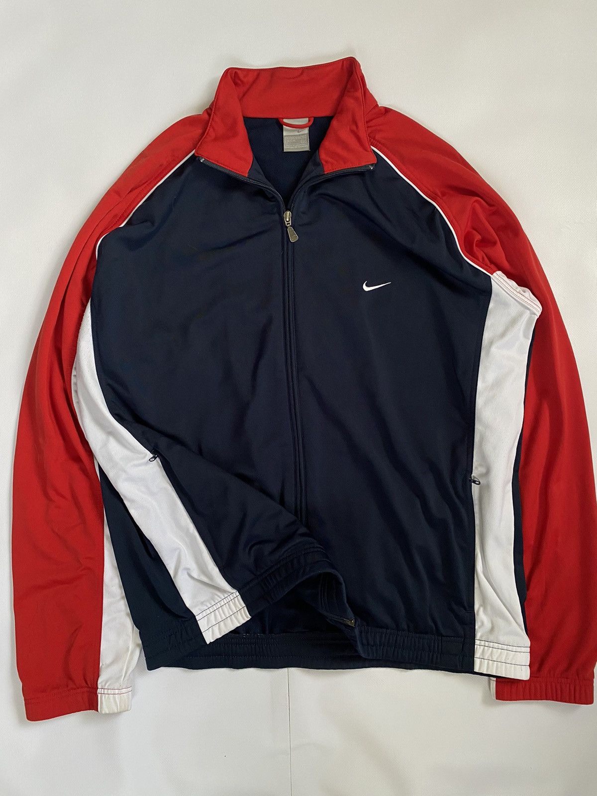Nike × Vintage Vintage 90s Nike Zip-Up Mega Style Y2K Drill Size US XXL / EU 58 / 5 - 1 Thumbnail