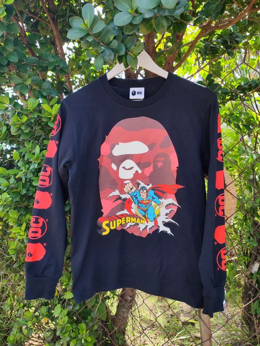 Bape Bape x DC Superman Long Sleeve Tee | Grailed