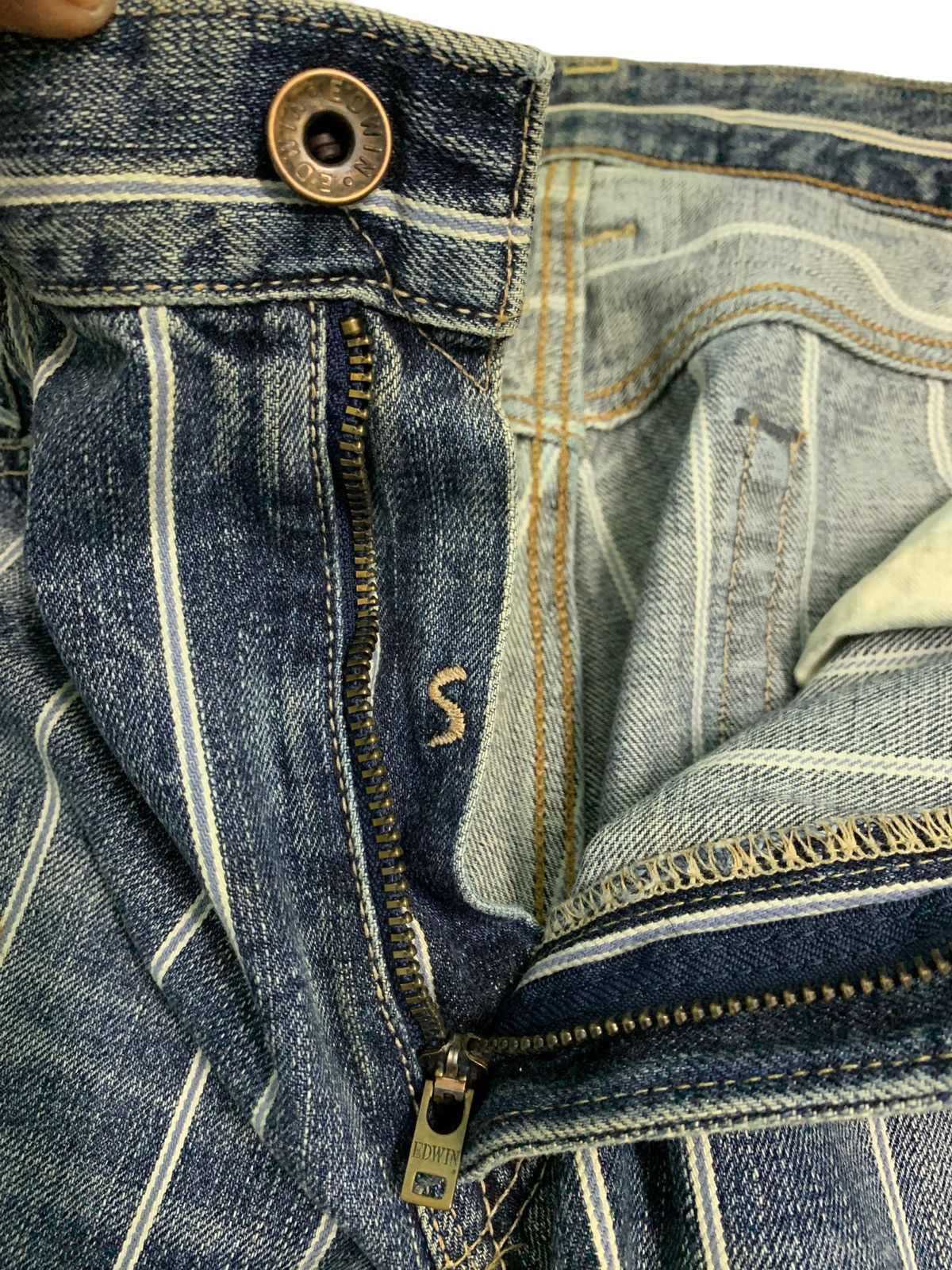 Edwin Dope🔥Vintage Edwin Stripes Selvedge Denim Size US 30 / EU 46 - 13 Thumbnail