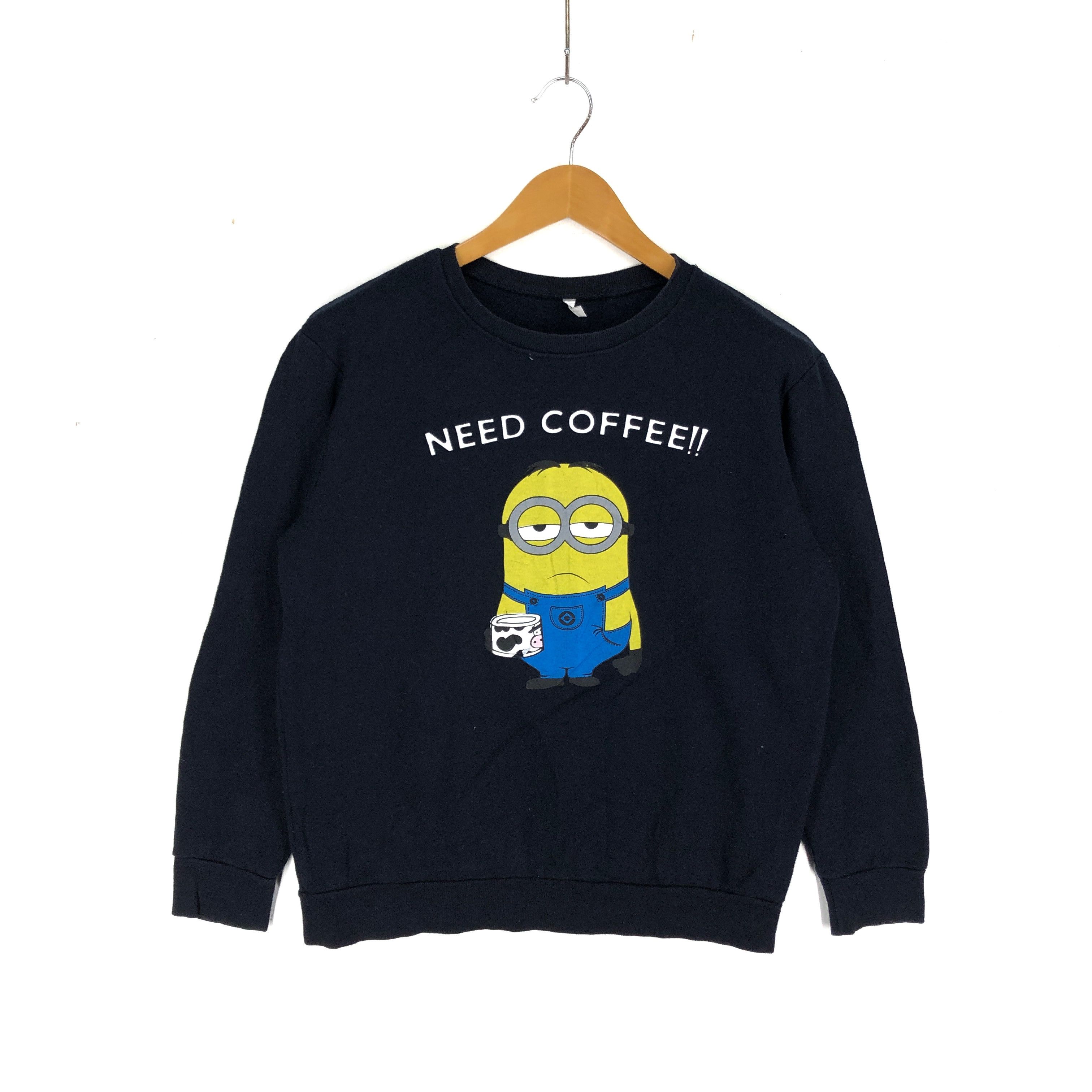 Cartoon Network DESPICABLE ME Need Coffee! Crew Neck Sweatshirt #2542-89 Size M / US 6-8 / IT 42-44 - 1 Thumbnail