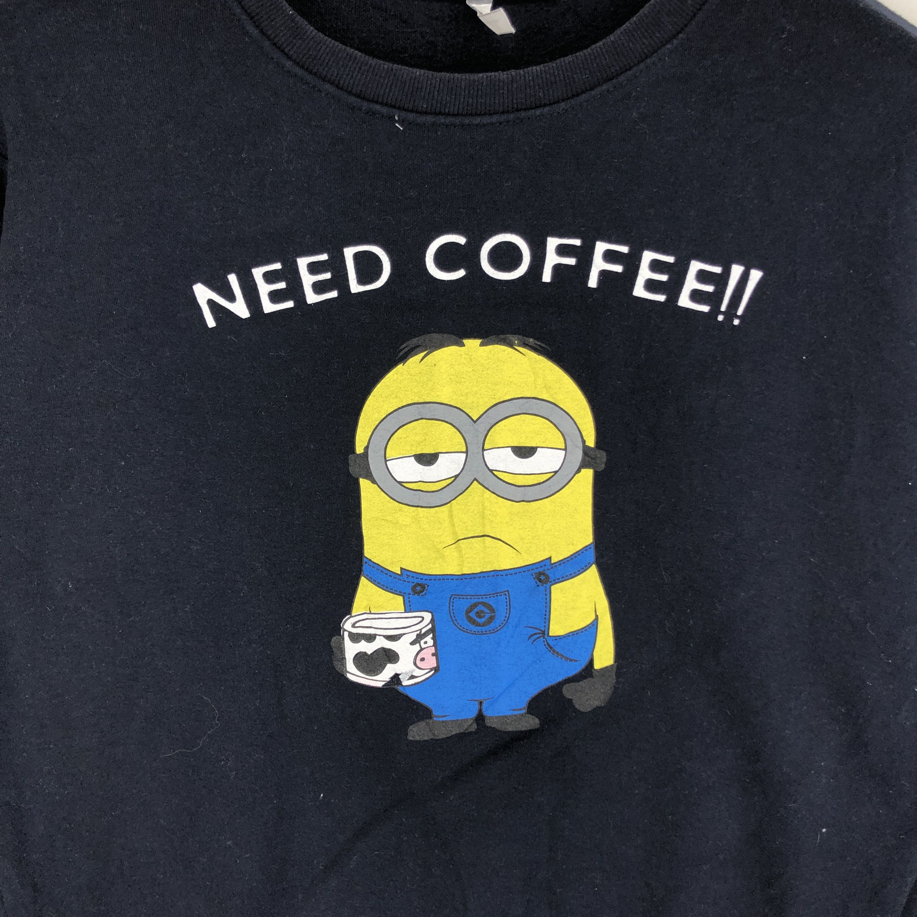 Cartoon Network DESPICABLE ME Need Coffee! Crew Neck Sweatshirt #2542-89 Size M / US 6-8 / IT 42-44 - 2 Thumbnail