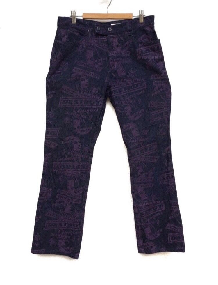 Japanese Brand × Vintage 🔥Neo De Fill Full Printed Denim Pants Like Kapital Size US 30 / EU 46 - 1 Thumbnail