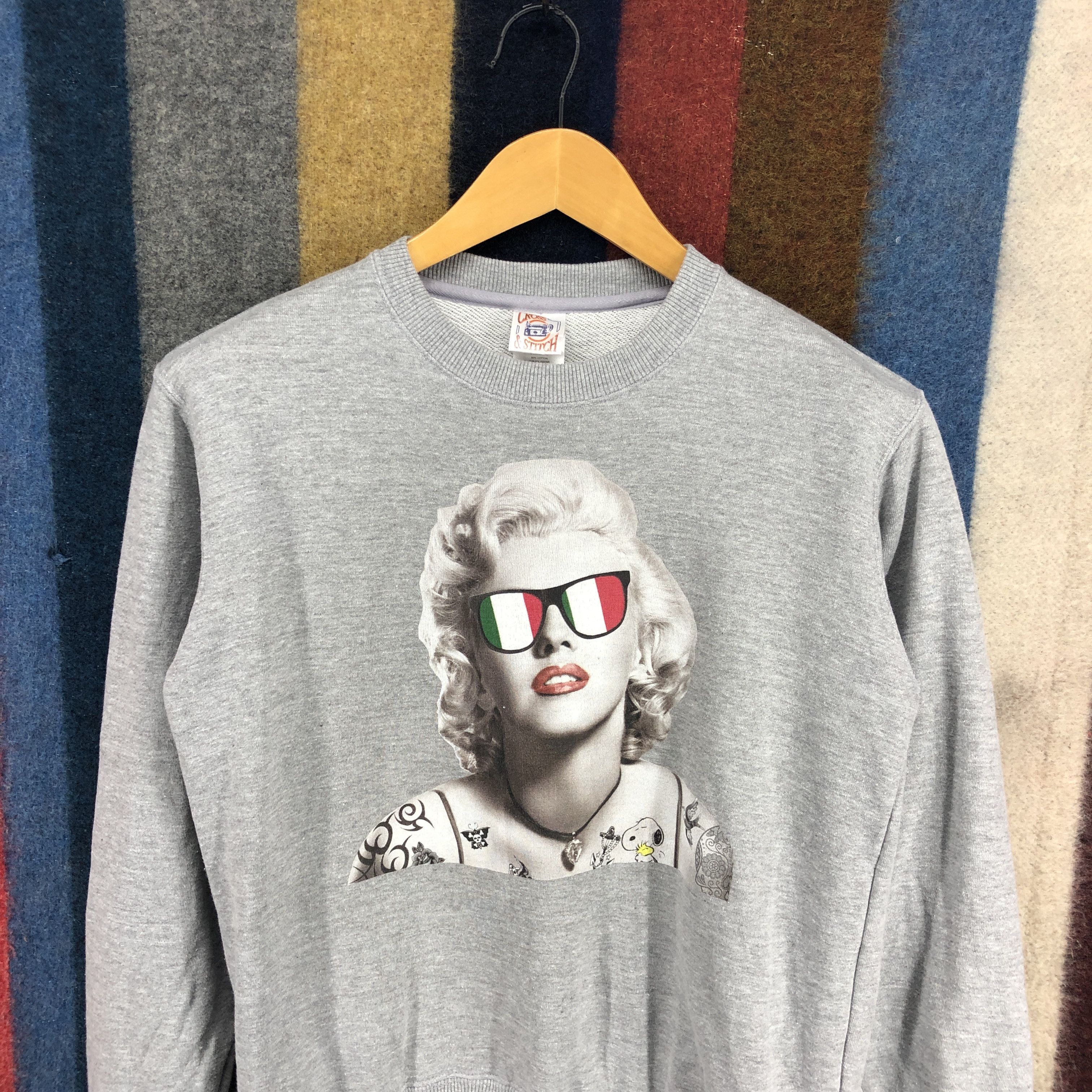 Peanuts MARILYN MONROE x SNOOPY by CROSS & STITCH Sweatshirt #0289/N Size S / US 4 / IT 40 - 2 Thumbnail