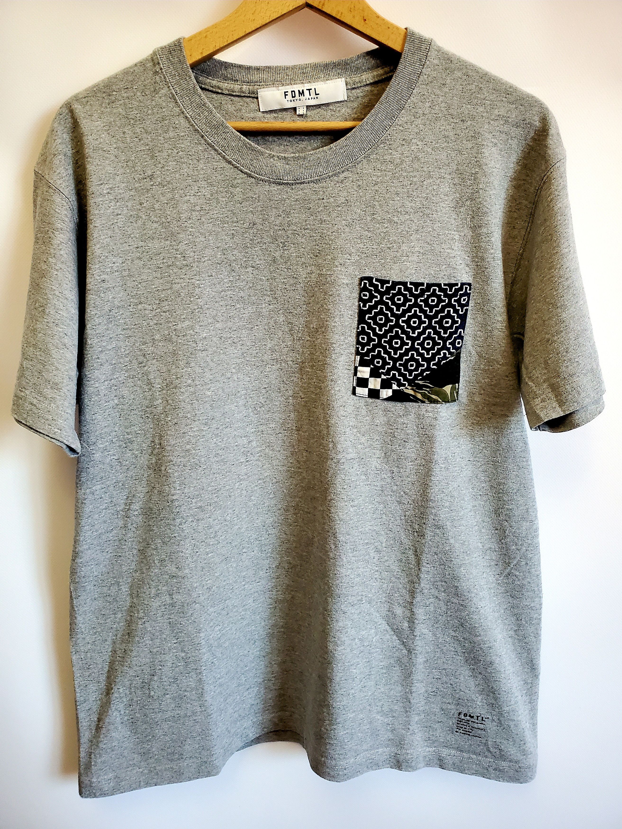 FDMTL Japan Indigo Origami Pocket Tee Shirt
