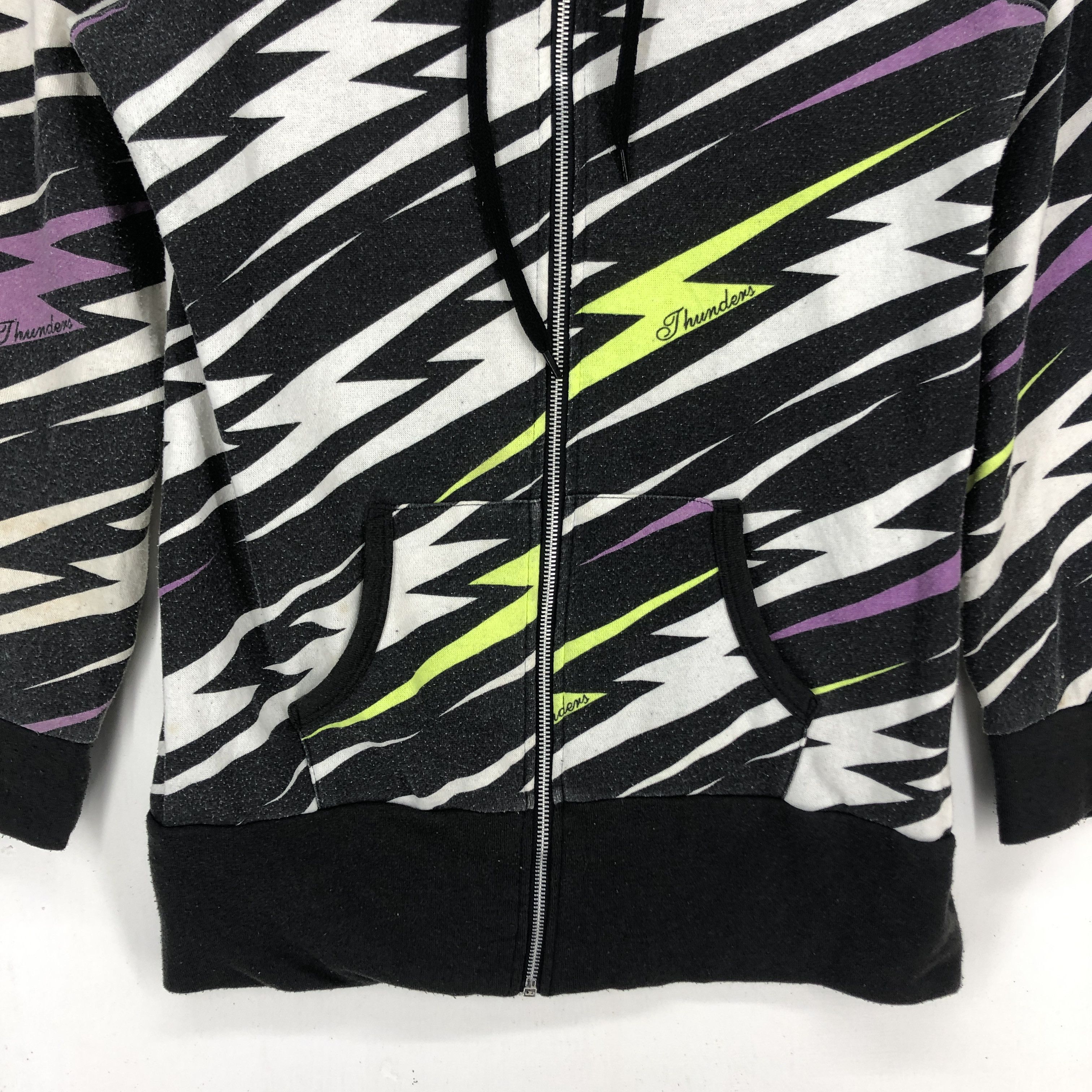 Japanese Brand DOSCH Colourful Thunder Zipper Hoodie #1591-59 Size US S / EU 44-46 / 1 - 3 Thumbnail