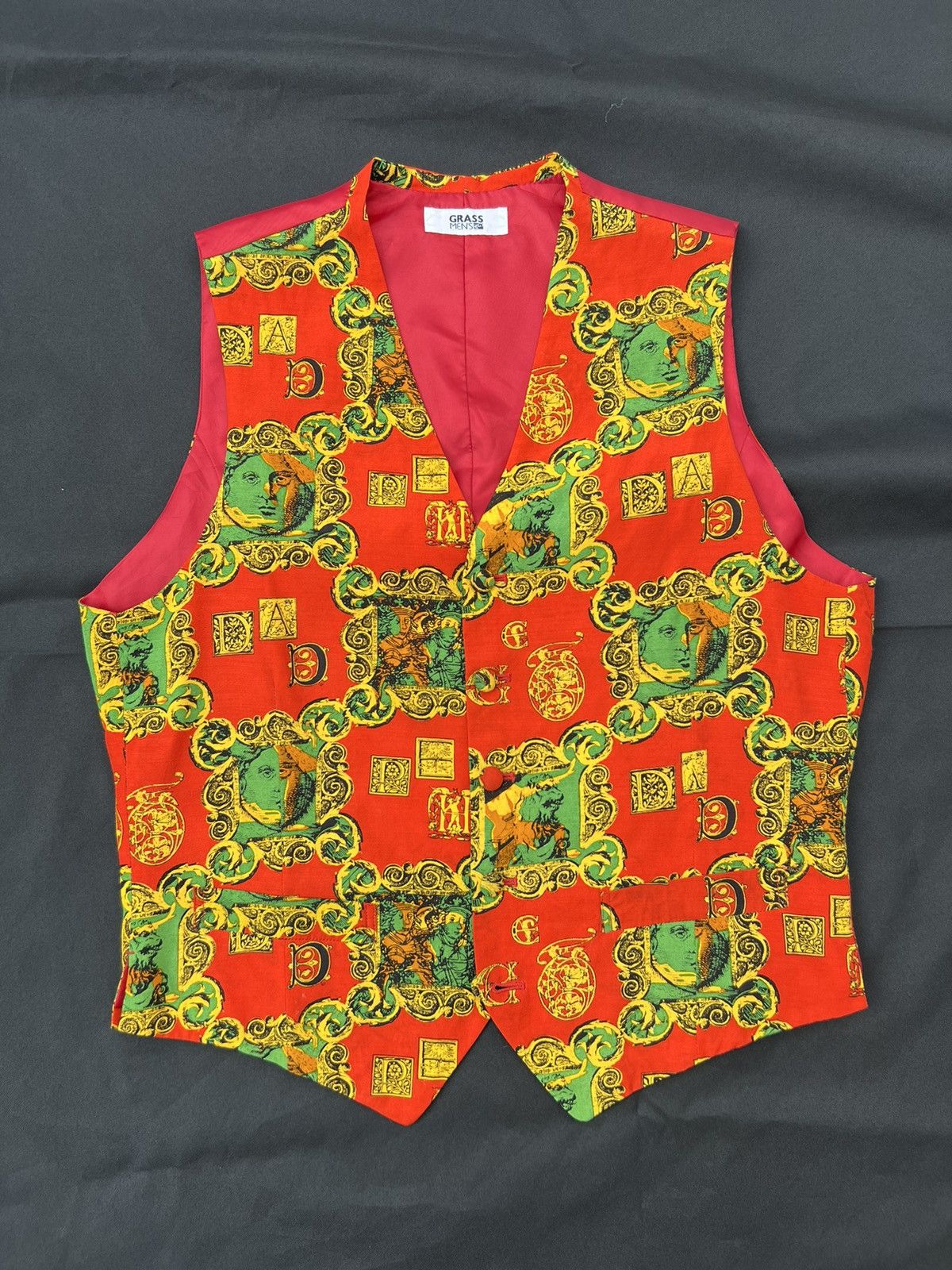Japanese Brand Vintage 90s Jun Saito Grass Men Baroque Vest Size US M / EU 48-50 / 2 - 1 Thumbnail